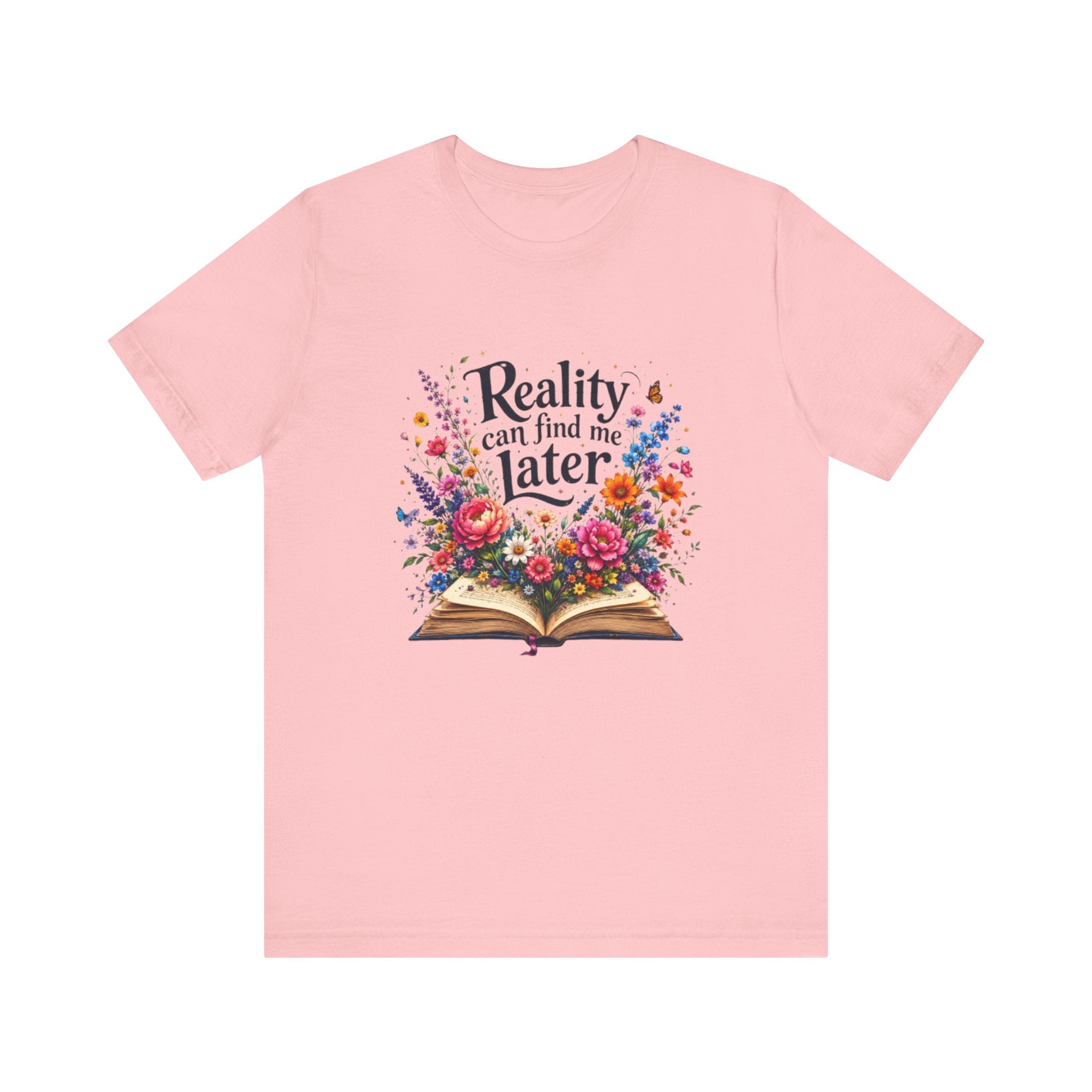 Reality Can Find Me Later tee | Open Book Floral Design