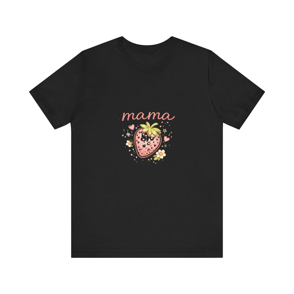 Mama Strawberry Tee | Cute Pink Strawberry Illustration, Mom Shirt