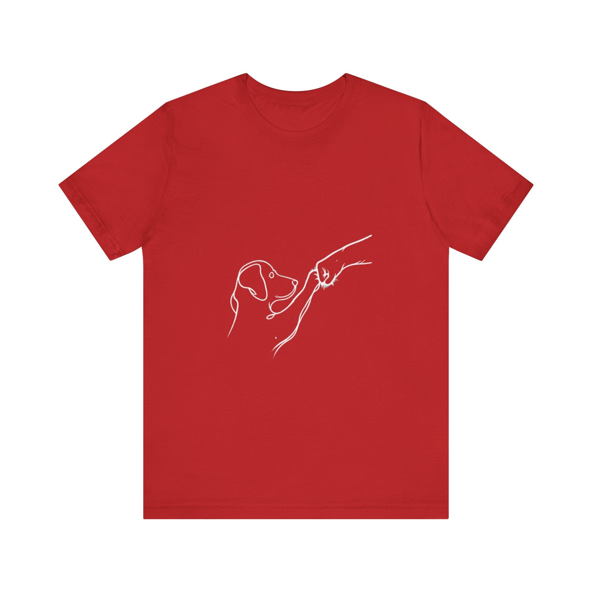 Dog and Moon Line Art Tee | Minimal Pet Illustration, White Shirt