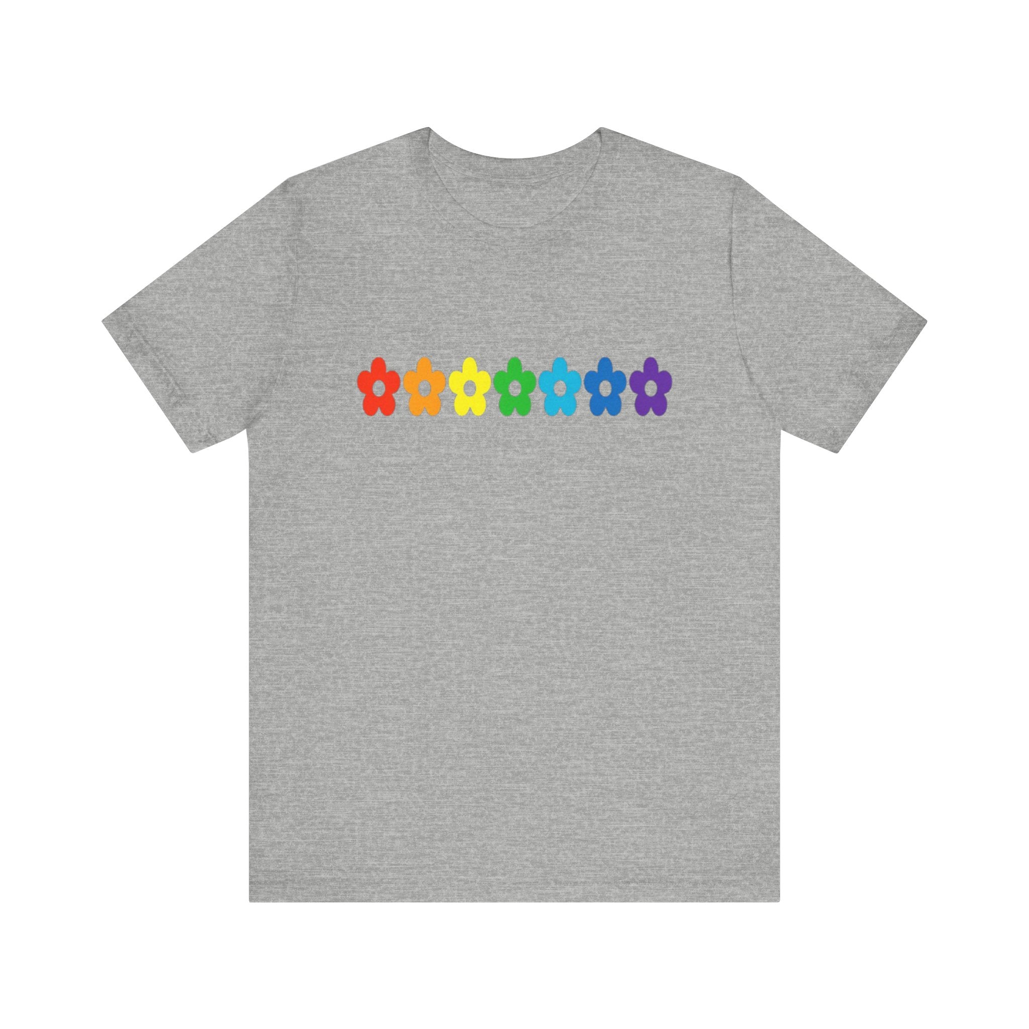 Rainbow Flower Row Tee | Pride Floral Graphic T-Shirt
