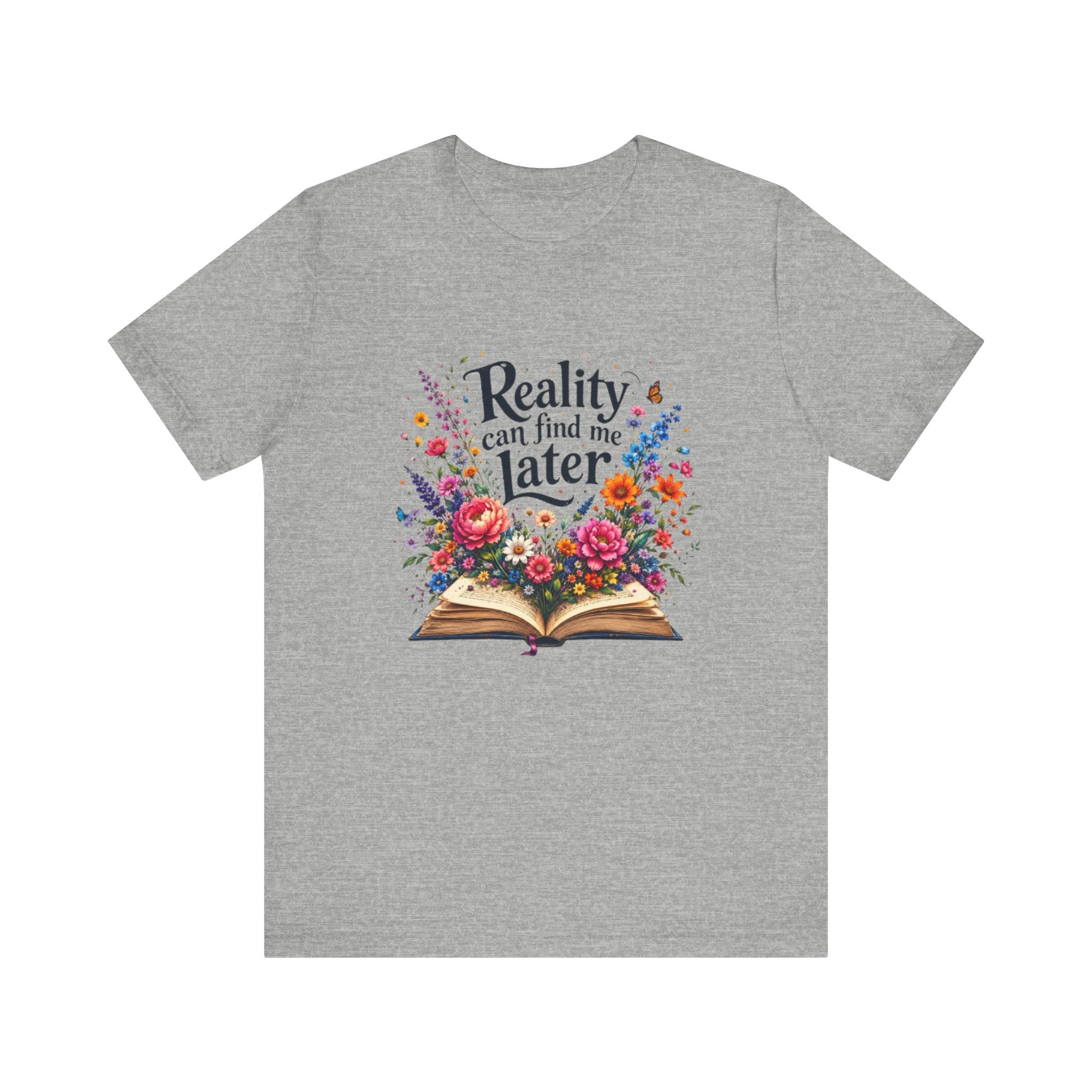 Reality Can Find Me Later tee | Open Book Floral Design