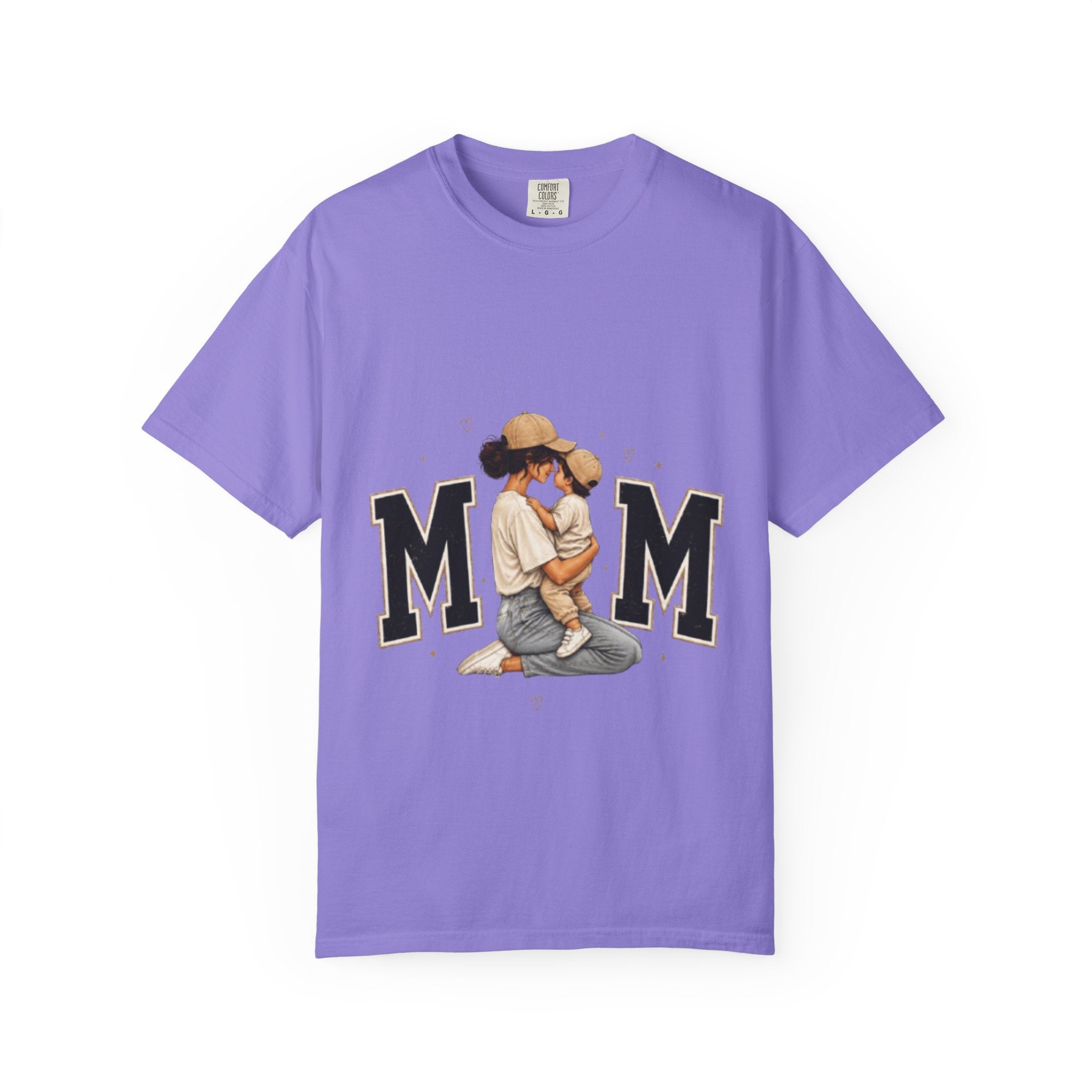 Mama and Child Illustration Mom T-Shirt | Mom Lettering Tee | Mom Gift Tee