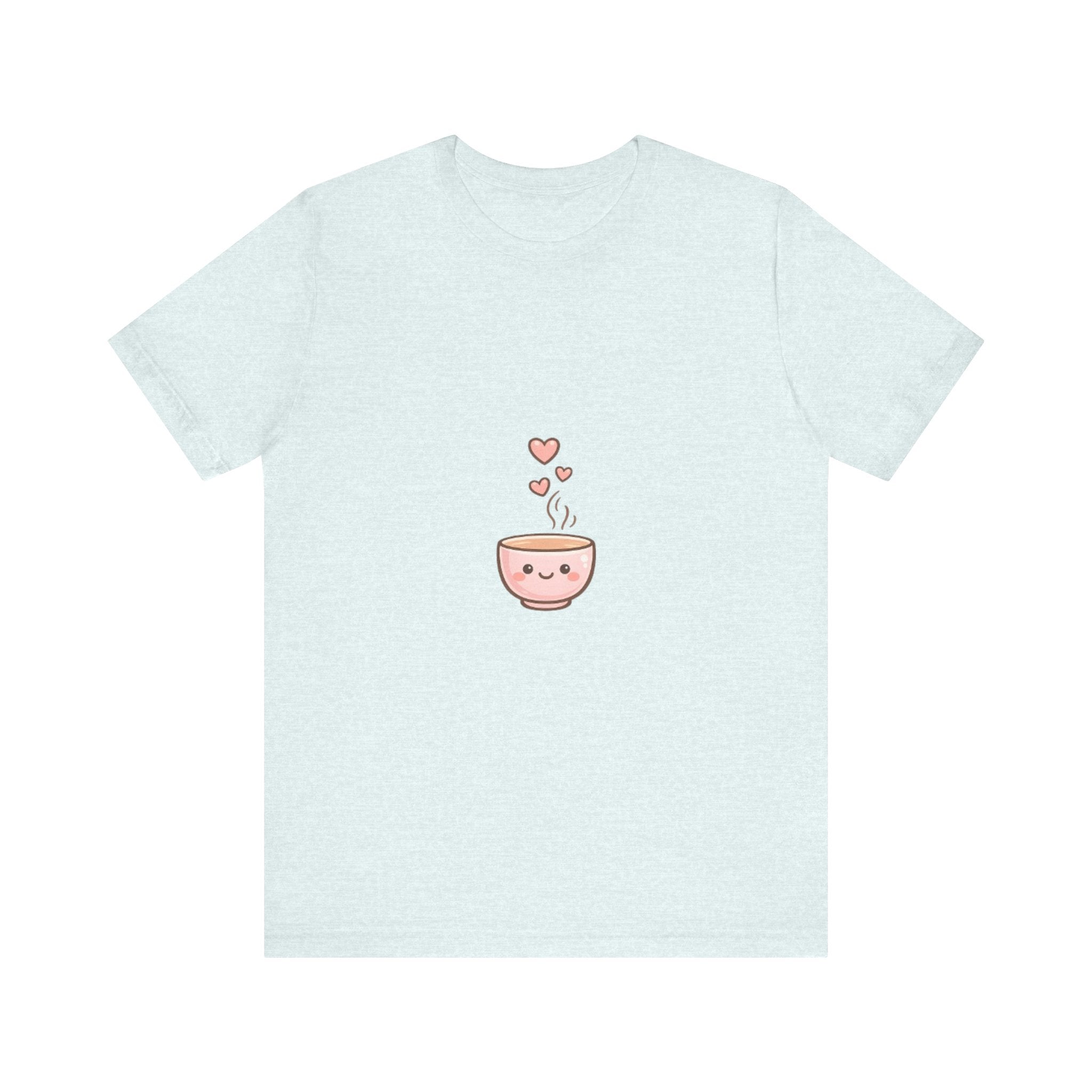 Cute Kawaii Coffee Cup T-Shirt | Smiling Mug with Hearts