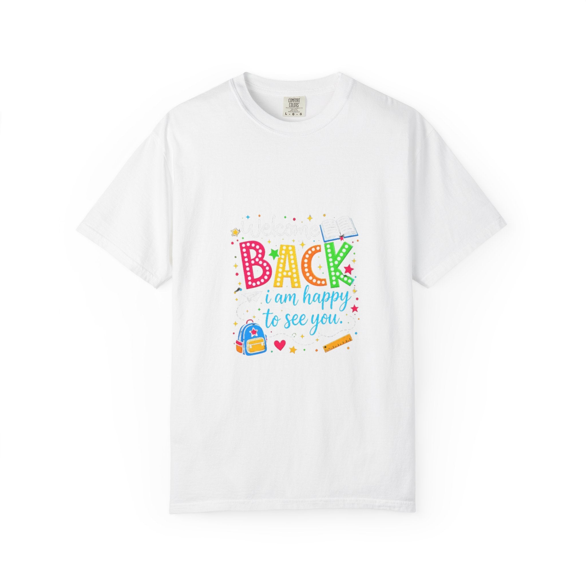 Back I am happy to see you T-shirt | School Backpack Pencil Kids Tee |Teacher Gift Tee