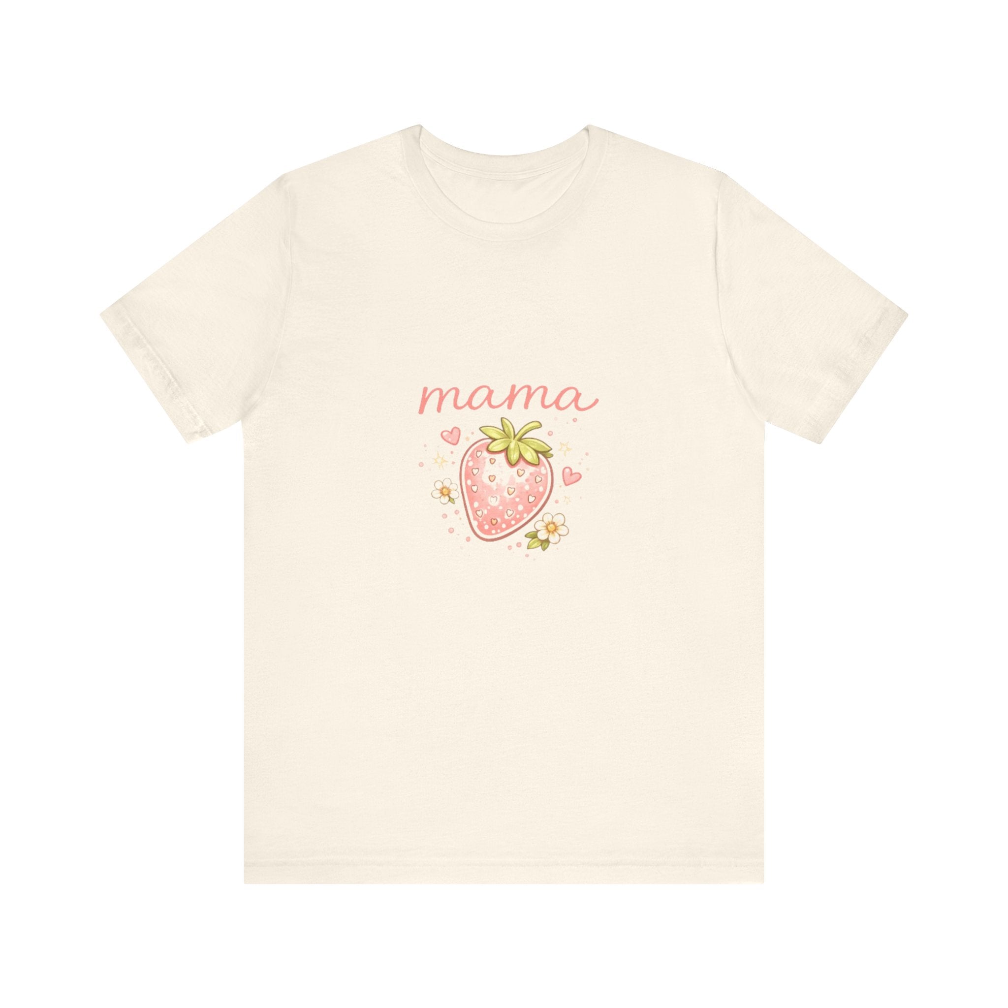 Mama Strawberry Tee | Cute Pink Strawberry Illustration, Mom Shirt