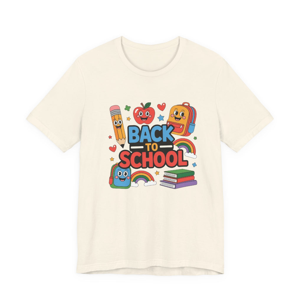Back to School Cute Cartoon Characters T-Shirt | Pencil Apple Backpack Books|Gift Teacher shirt| School shirt|Teacher shirt