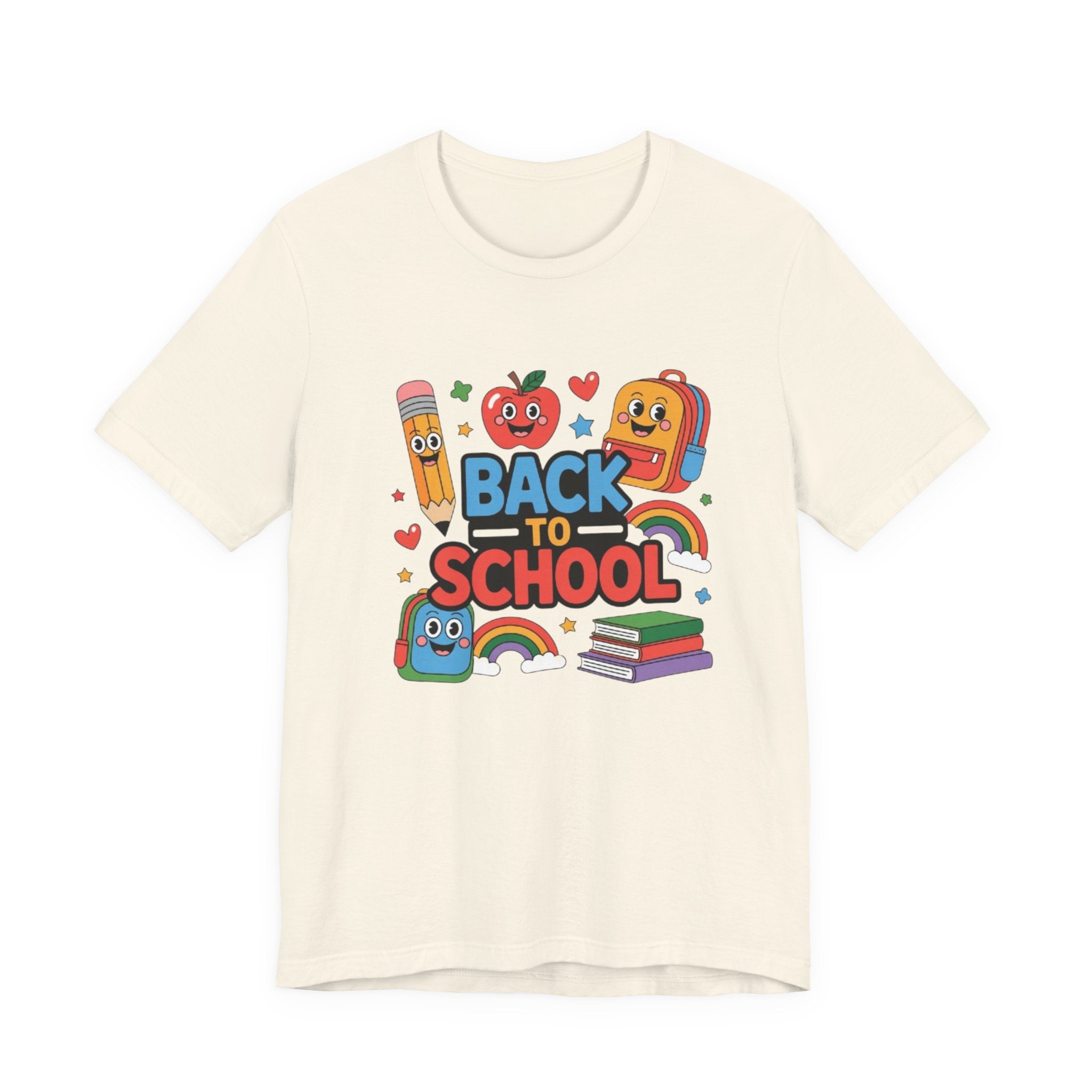 Back to School Cute Cartoon Characters T-Shirt | Pencil Apple Backpack Books|Gift Teacher shirt| School shirt|Teacher shirt