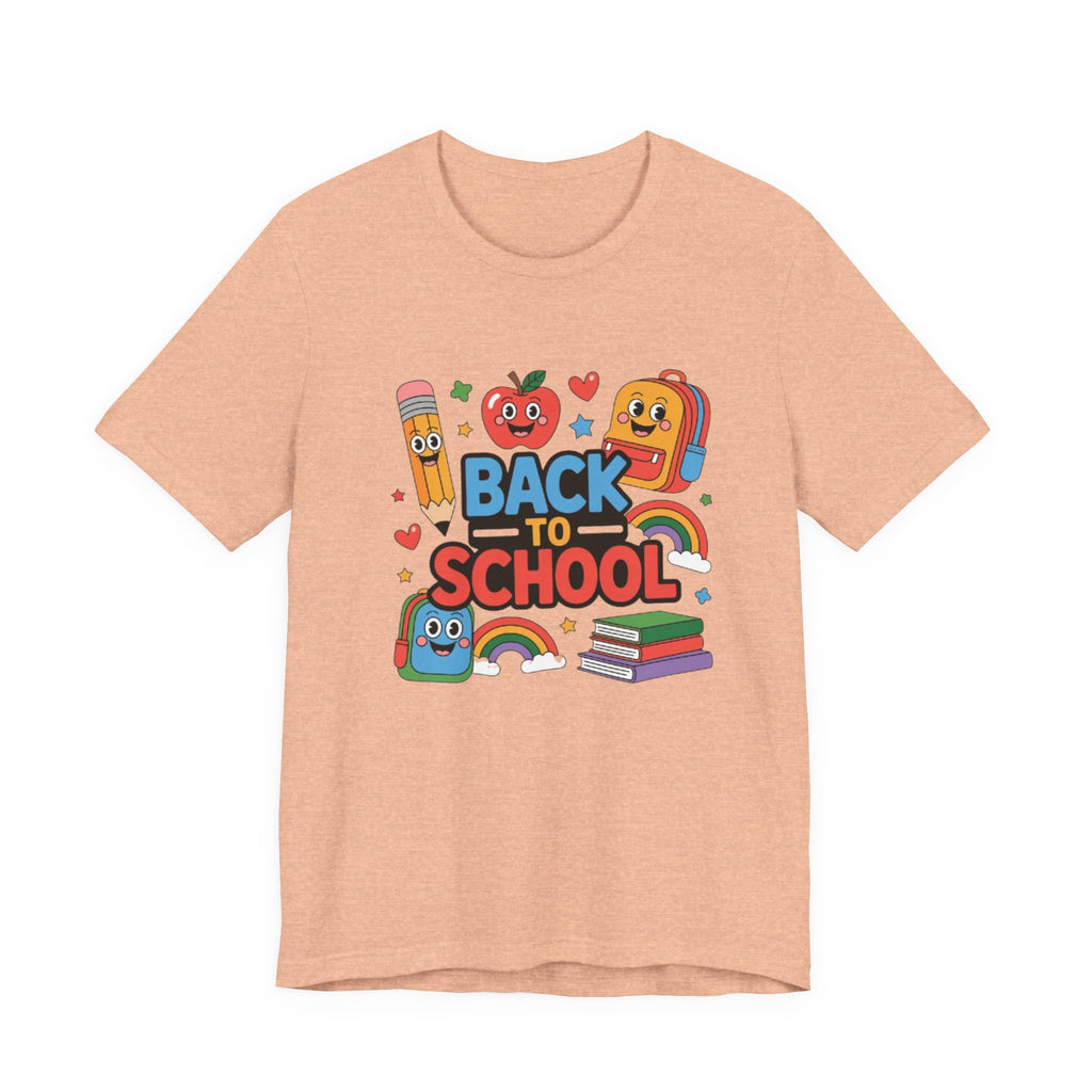 Back to School Cute Cartoon Characters T-Shirt | Pencil Apple Backpack Books|Gift Teacher shirt| School shirt|Teacher shirt