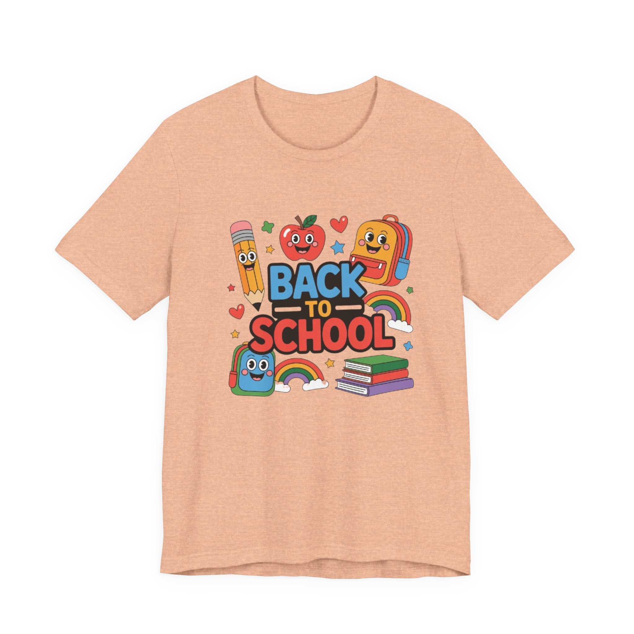 Back to School Cute Cartoon Characters T-Shirt | Pencil Apple Backpack Books|Gift Teacher shirt| School shirt|Teacher shirt