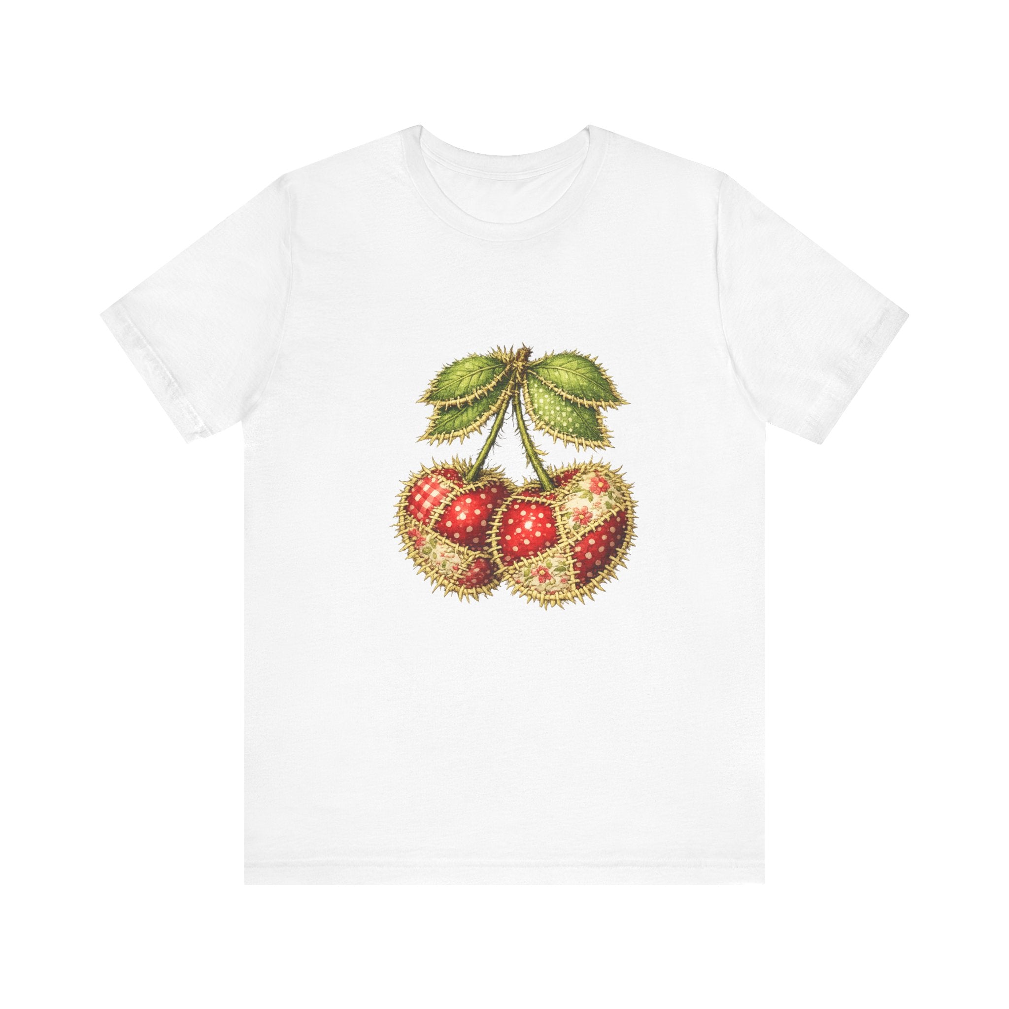 Vintage Botanical Strawberry Illustration Tee | Fruit Cherry Cluster