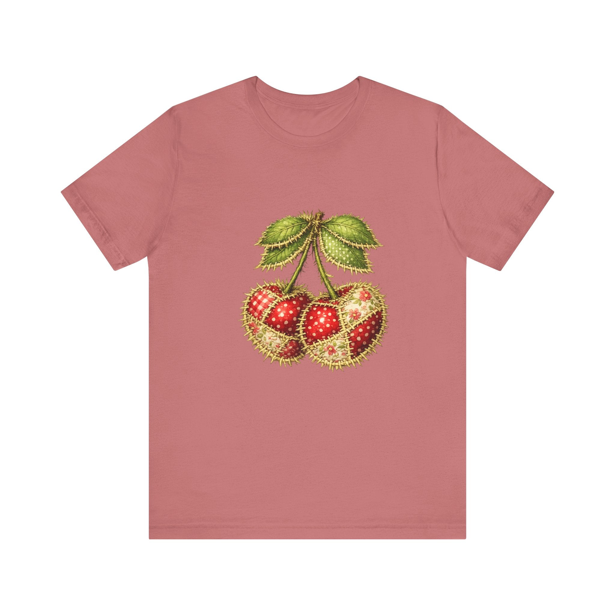 Vintage Botanical Strawberry Illustration Tee | Fruit Cherry Cluster