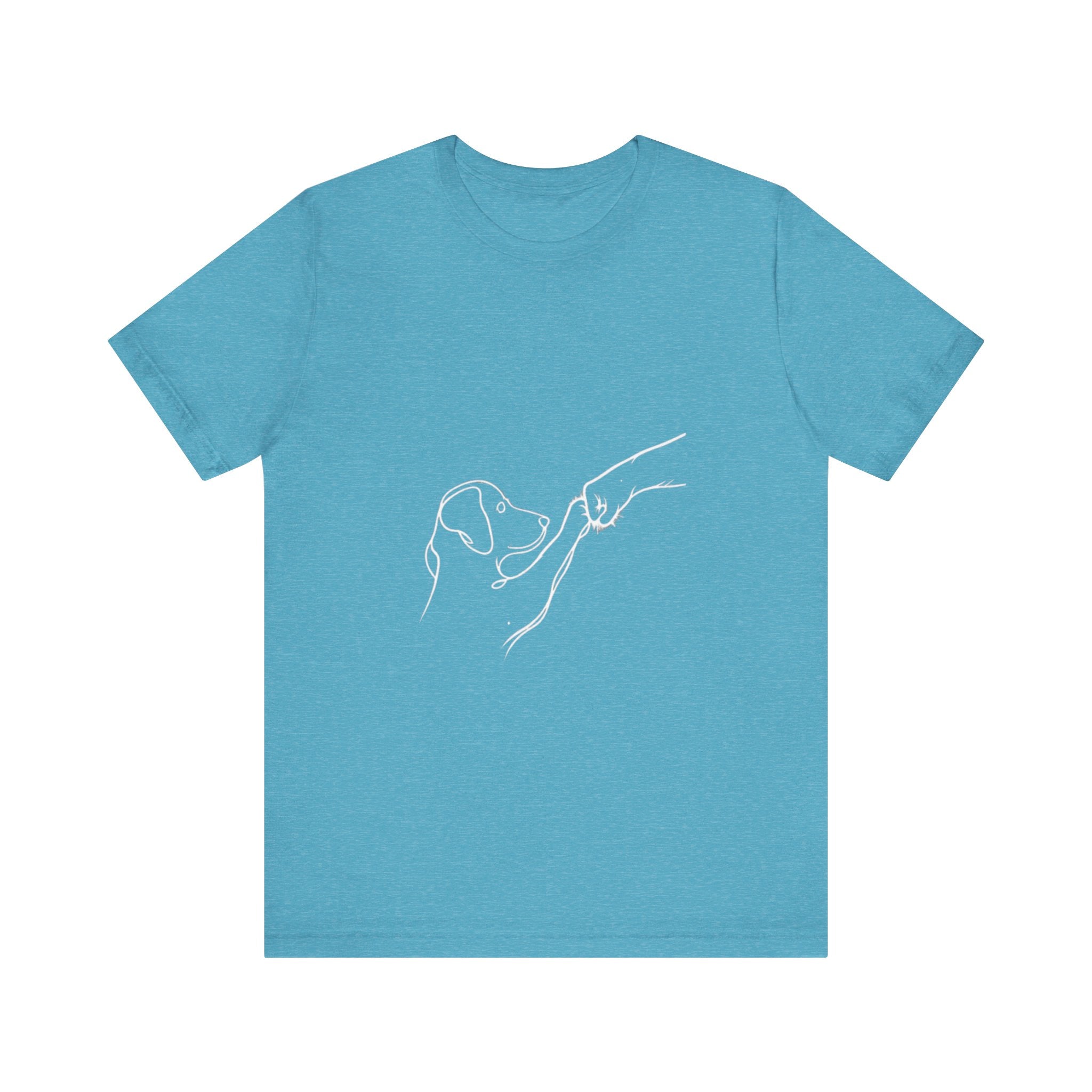 Dog and Moon Line Art Tee | Minimal Pet Illustration, White Shirt