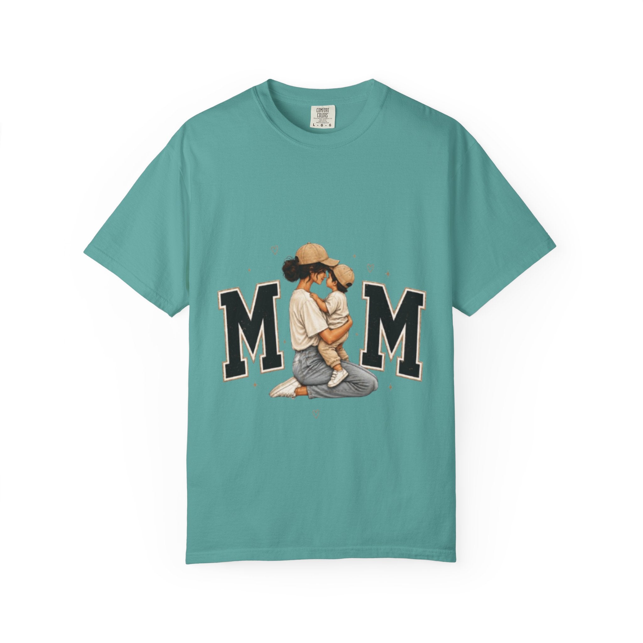 Mama and Child Illustration Mom T-Shirt | Mom Lettering Tee | Mom Gift Tee