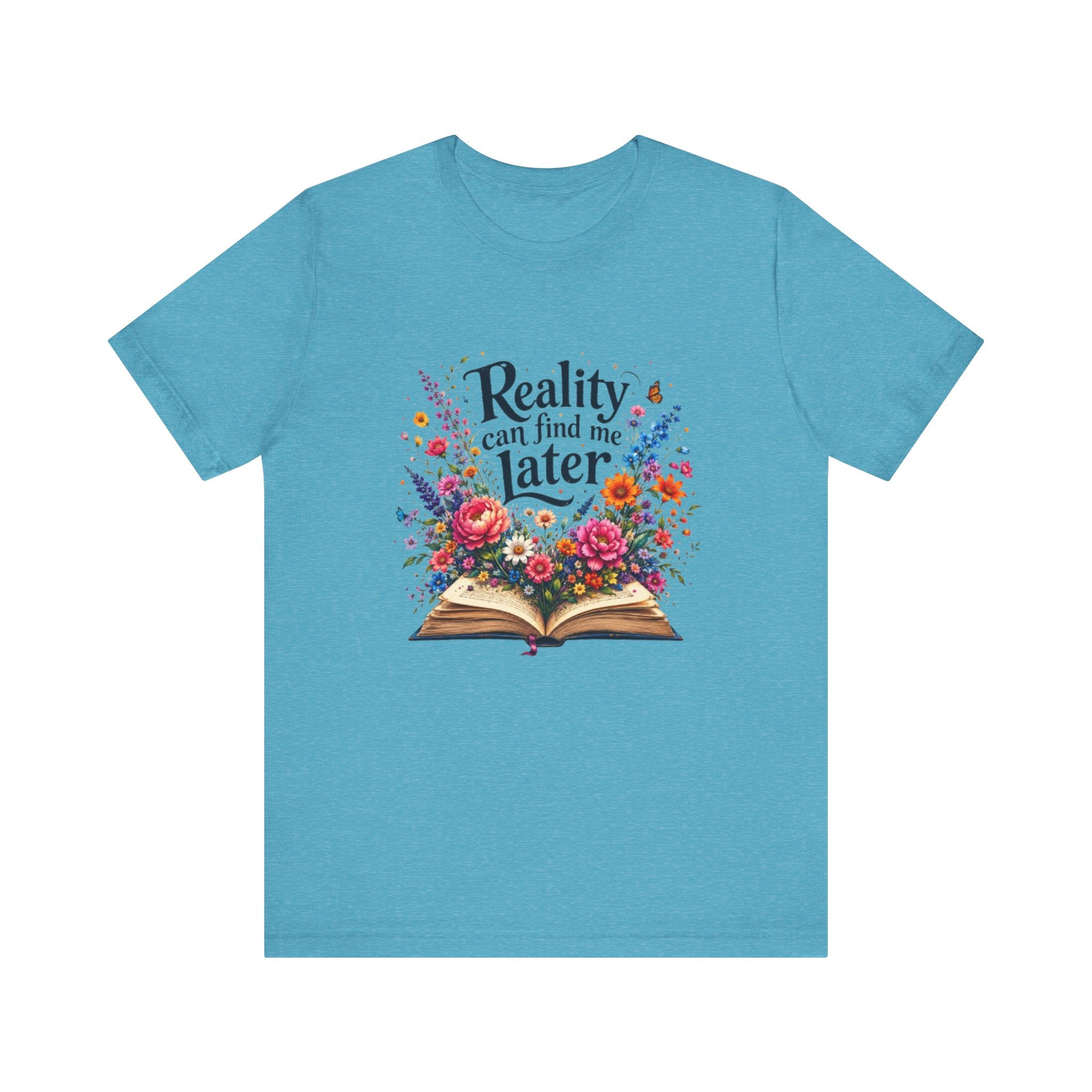 Reality Can Find Me Later tee | Open Book Floral Design