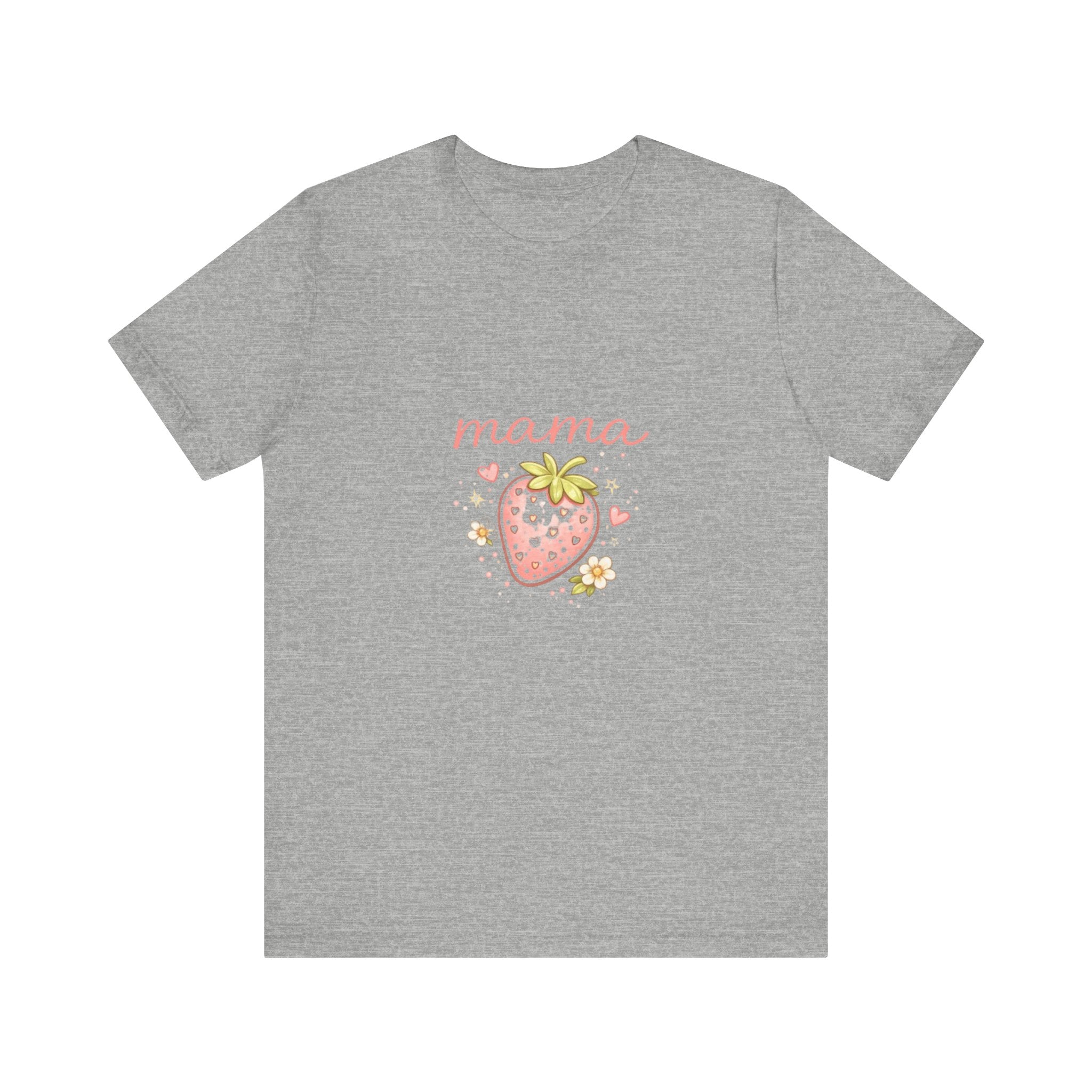 Mama Strawberry Tee | Cute Pink Strawberry Illustration, Mom Shirt