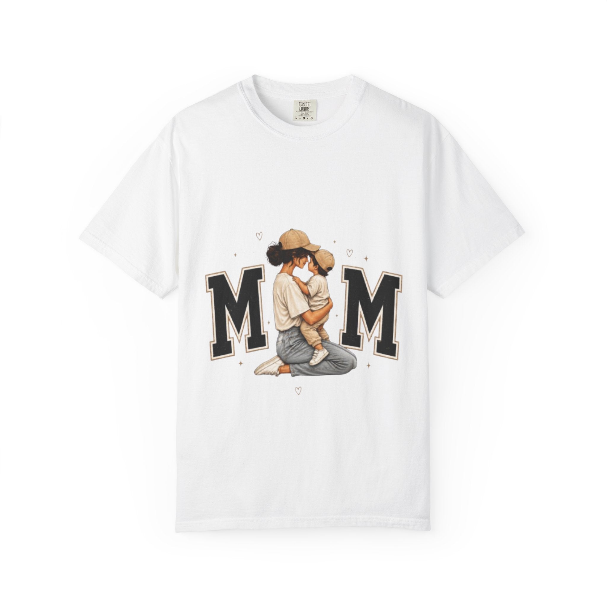 Mama and Child Illustration Mom T-Shirt | Mom Lettering Tee | Mom Gift Tee