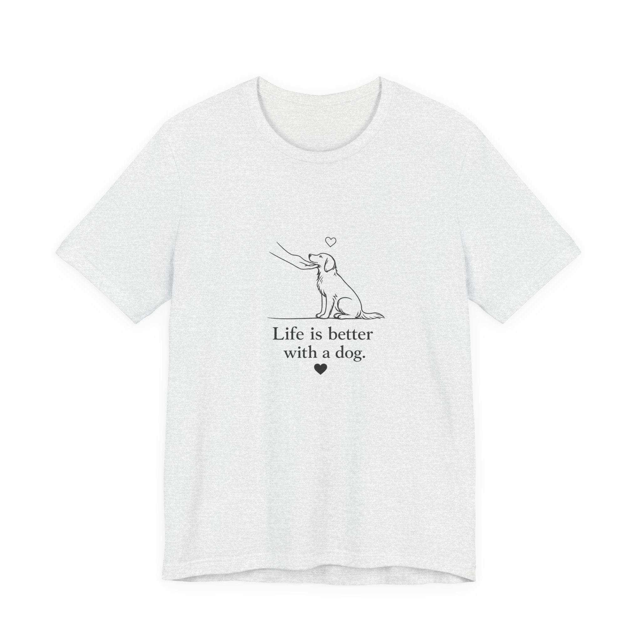 Life Is Better With a Dog tee | Dog Outline Illustration T-Shirt| Dog lover T-Shirt| Pet lover T-Shirt