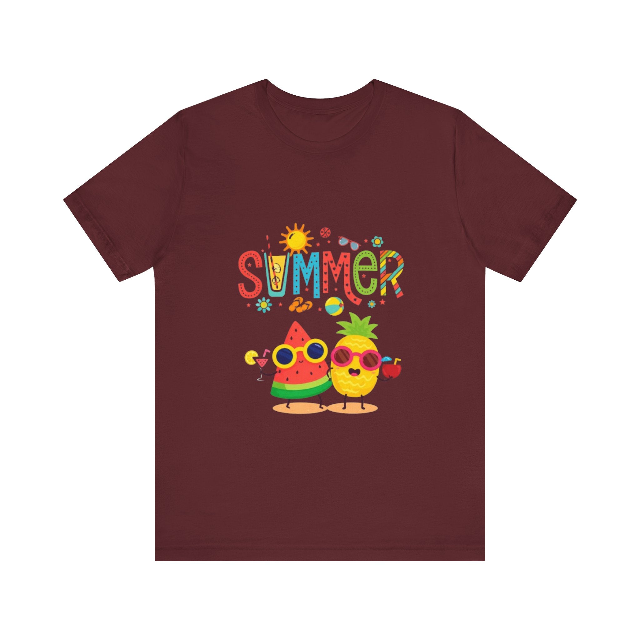 Summer Fruit Friends T-Shirt | Watermelon Pineapple Cute Graphic Tee