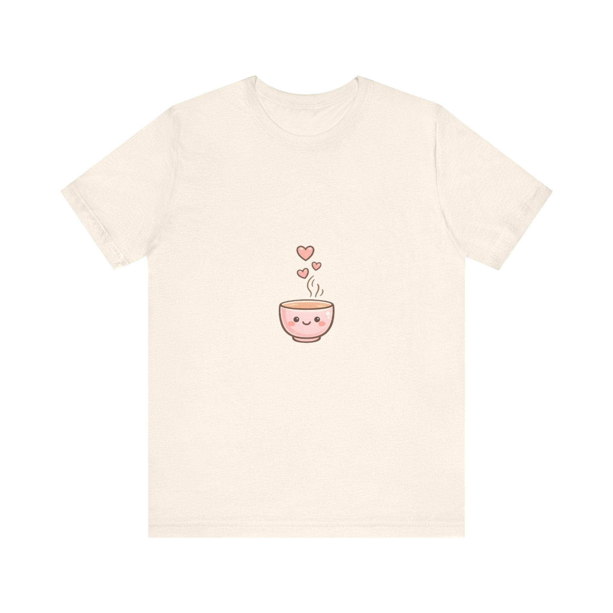 Cute Kawaii Coffee Cup T-Shirt | Smiling Mug with Hearts