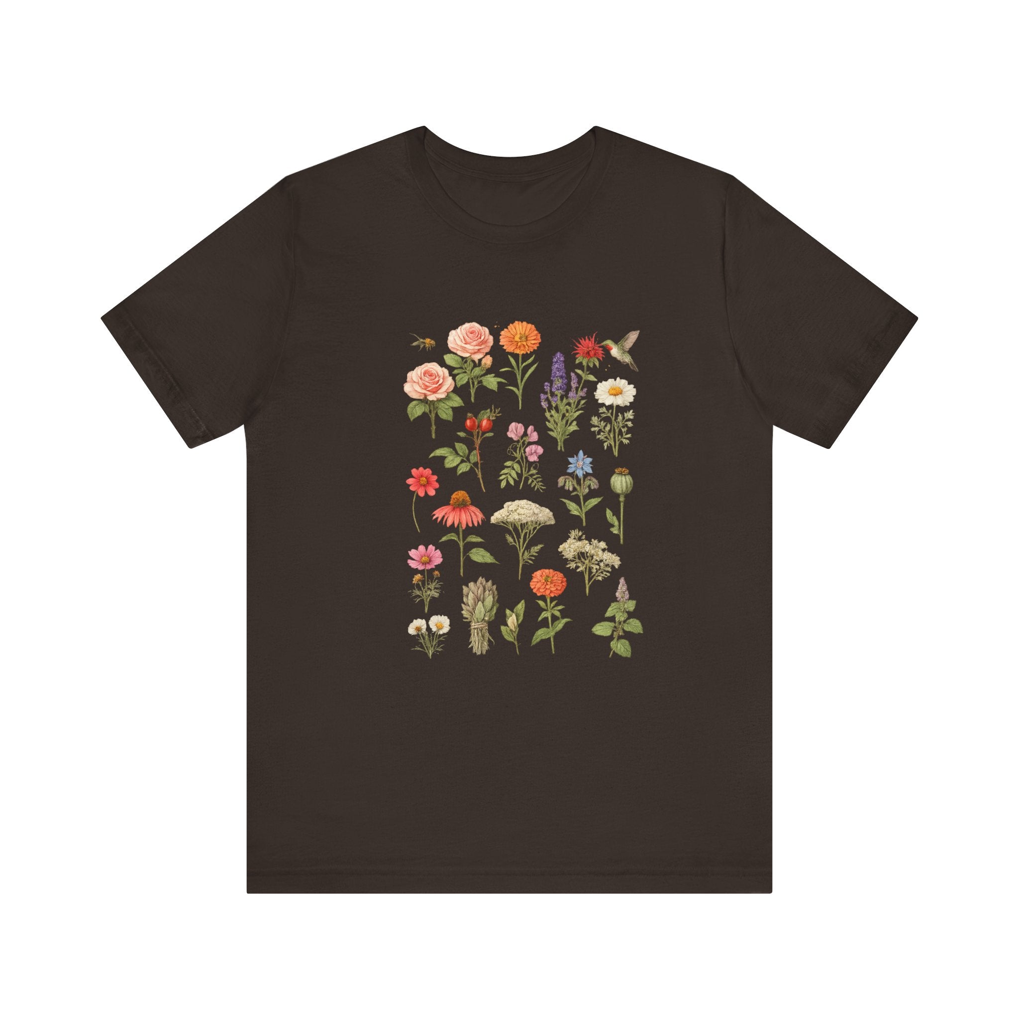 Wildflower Botanical Print Tee | Vintage Floral Illustration, Garden Plants