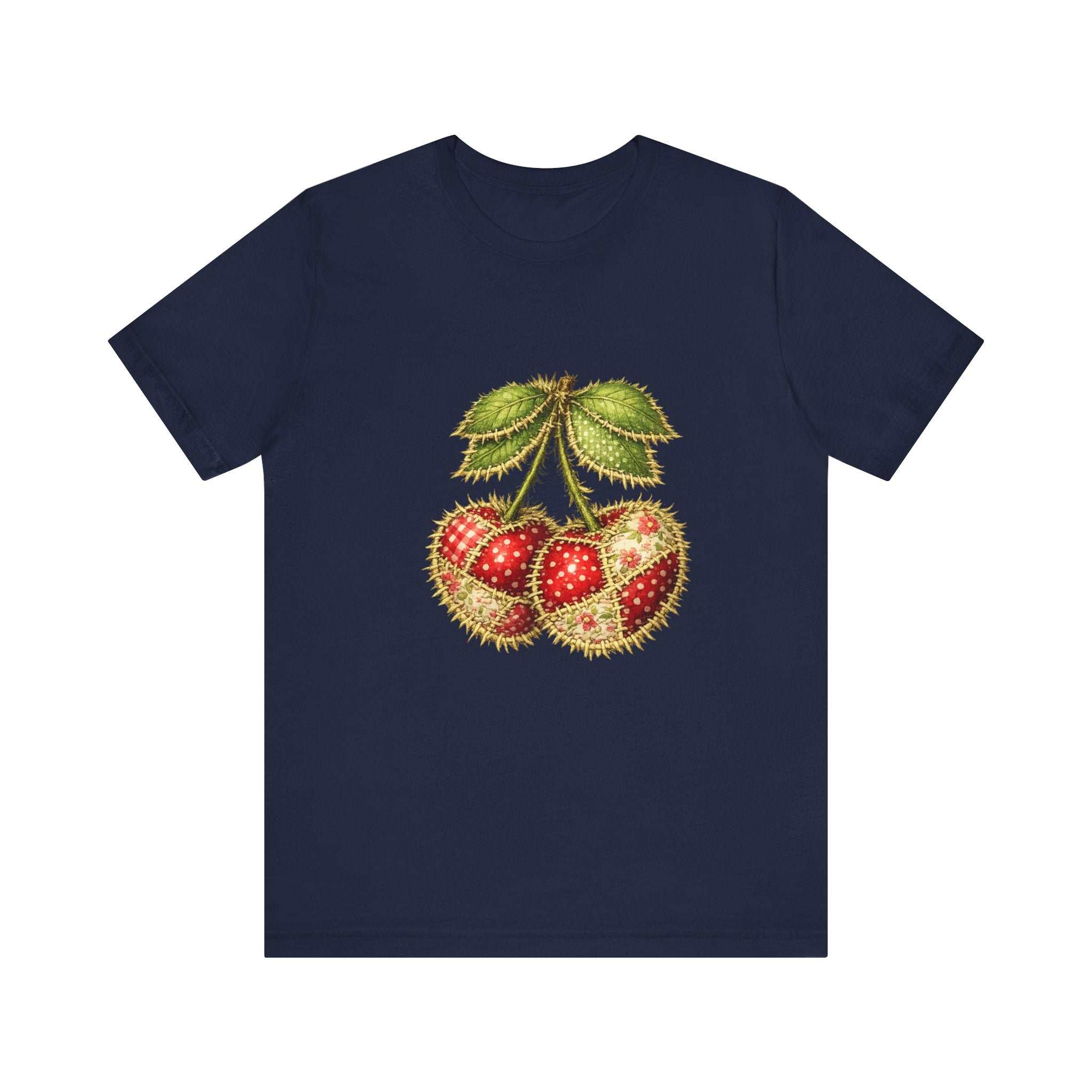 Vintage Botanical Strawberry Illustration Tee | Fruit Cherry Cluster