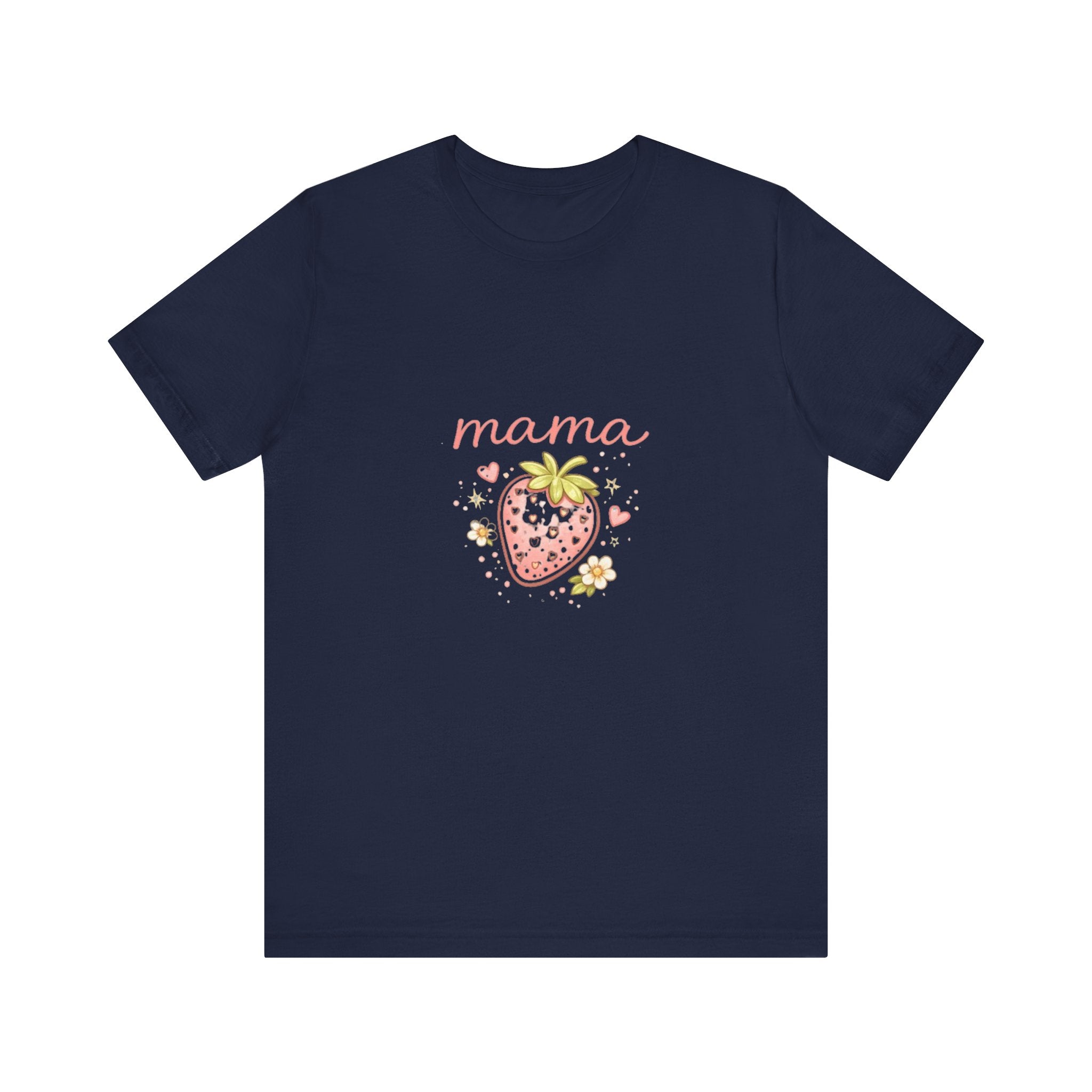 Mama Strawberry Tee | Cute Pink Strawberry Illustration, Mom Shirt