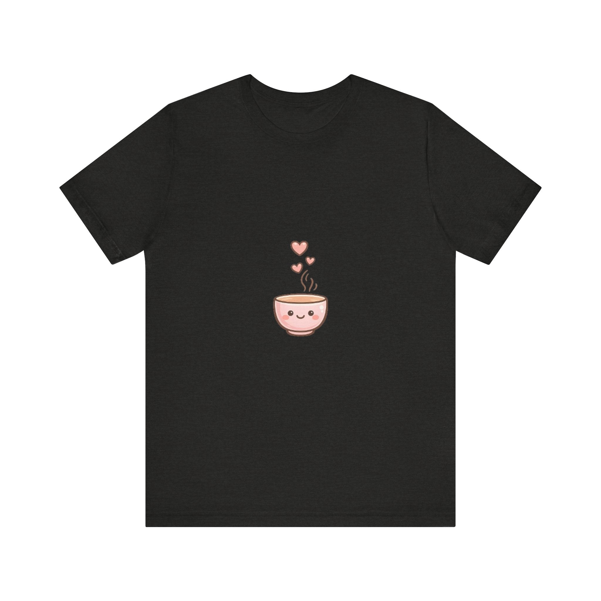 Cute Kawaii Coffee Cup T-Shirt | Smiling Mug with Hearts