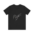 Dog and Moon Line Art Tee | Minimal Pet Illustration, White Shirt