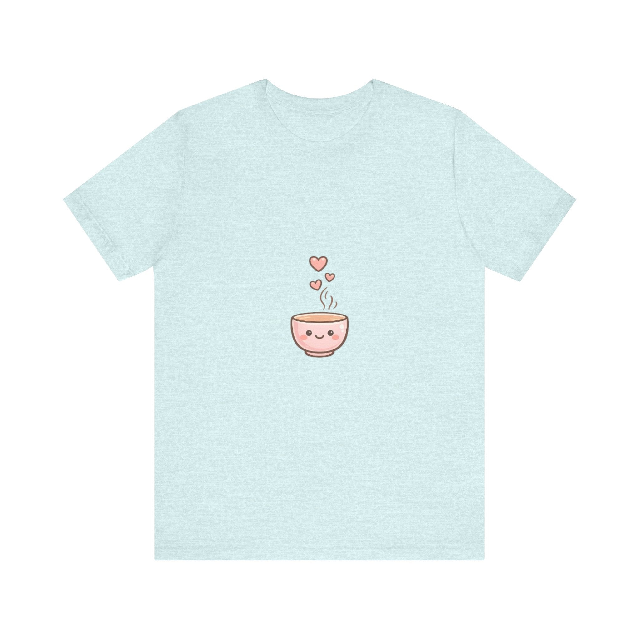 Cute Kawaii Coffee Cup T-Shirt | Smiling Mug with Hearts