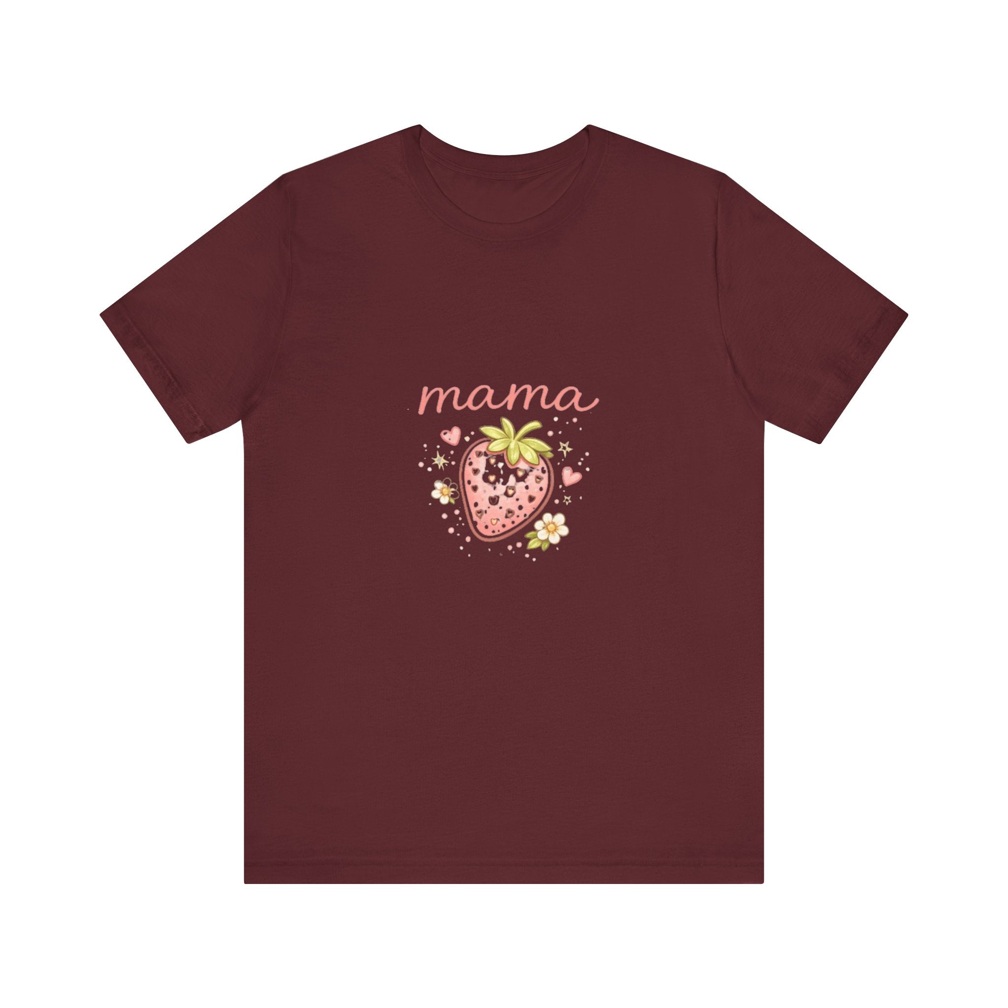 Mama Strawberry Tee | Cute Pink Strawberry Illustration, Mom Shirt