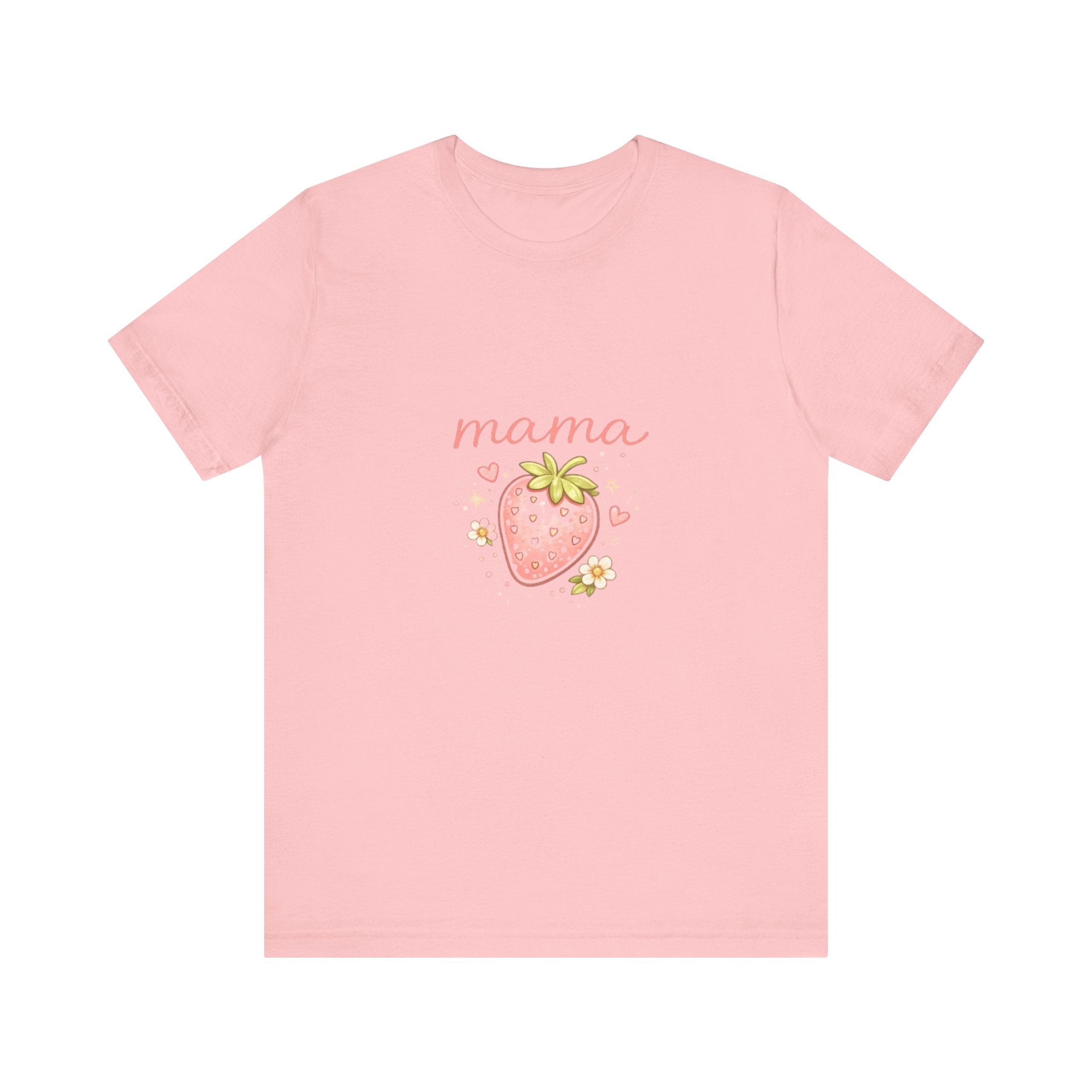 Mama Strawberry Tee | Cute Pink Strawberry Illustration, Mom Shirt