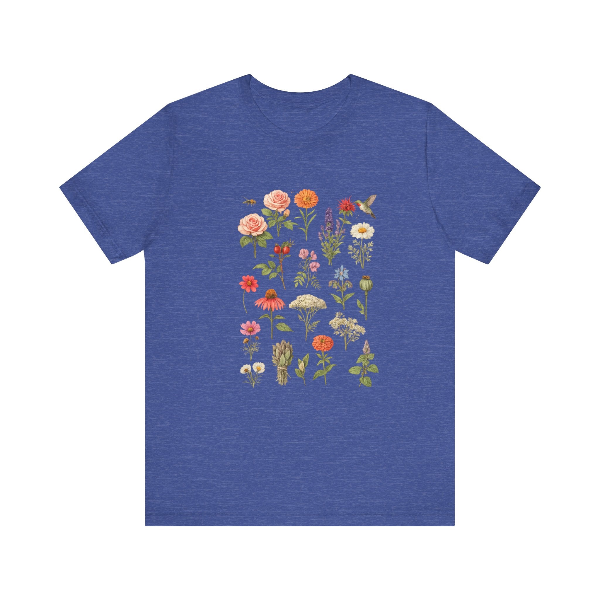 Wildflower Botanical Print Tee | Vintage Floral Illustration, Garden Plants