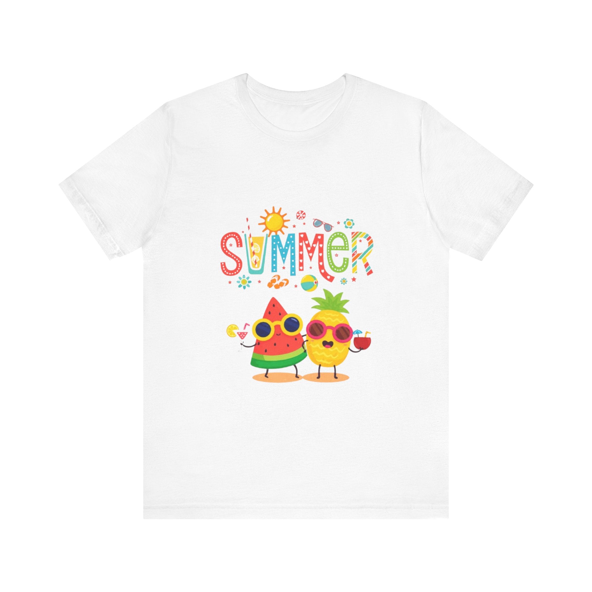 Summer Fruit Friends T-Shirt | Watermelon Pineapple Cute Graphic Tee