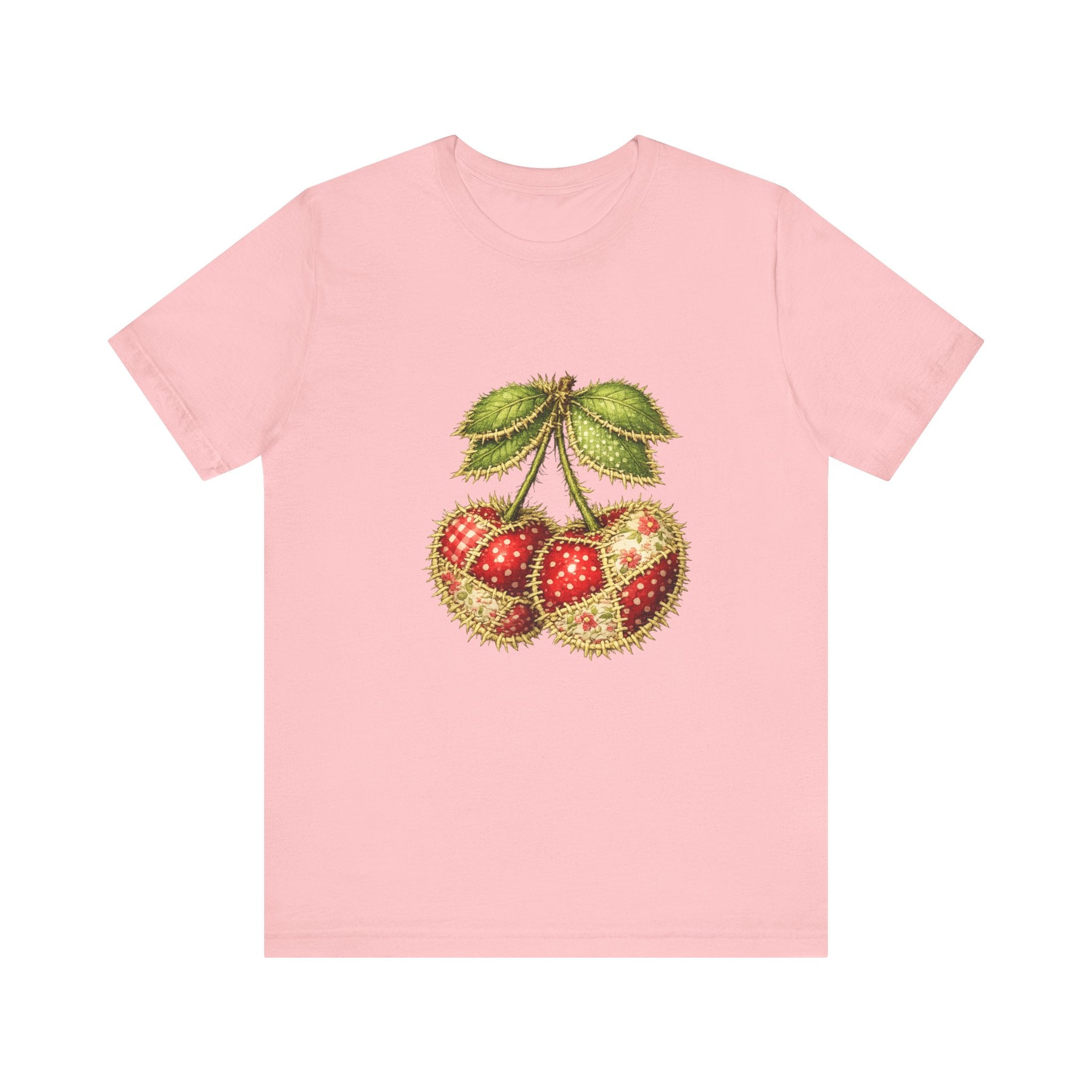 Vintage Botanical Strawberry Illustration Tee | Fruit Cherry Cluster
