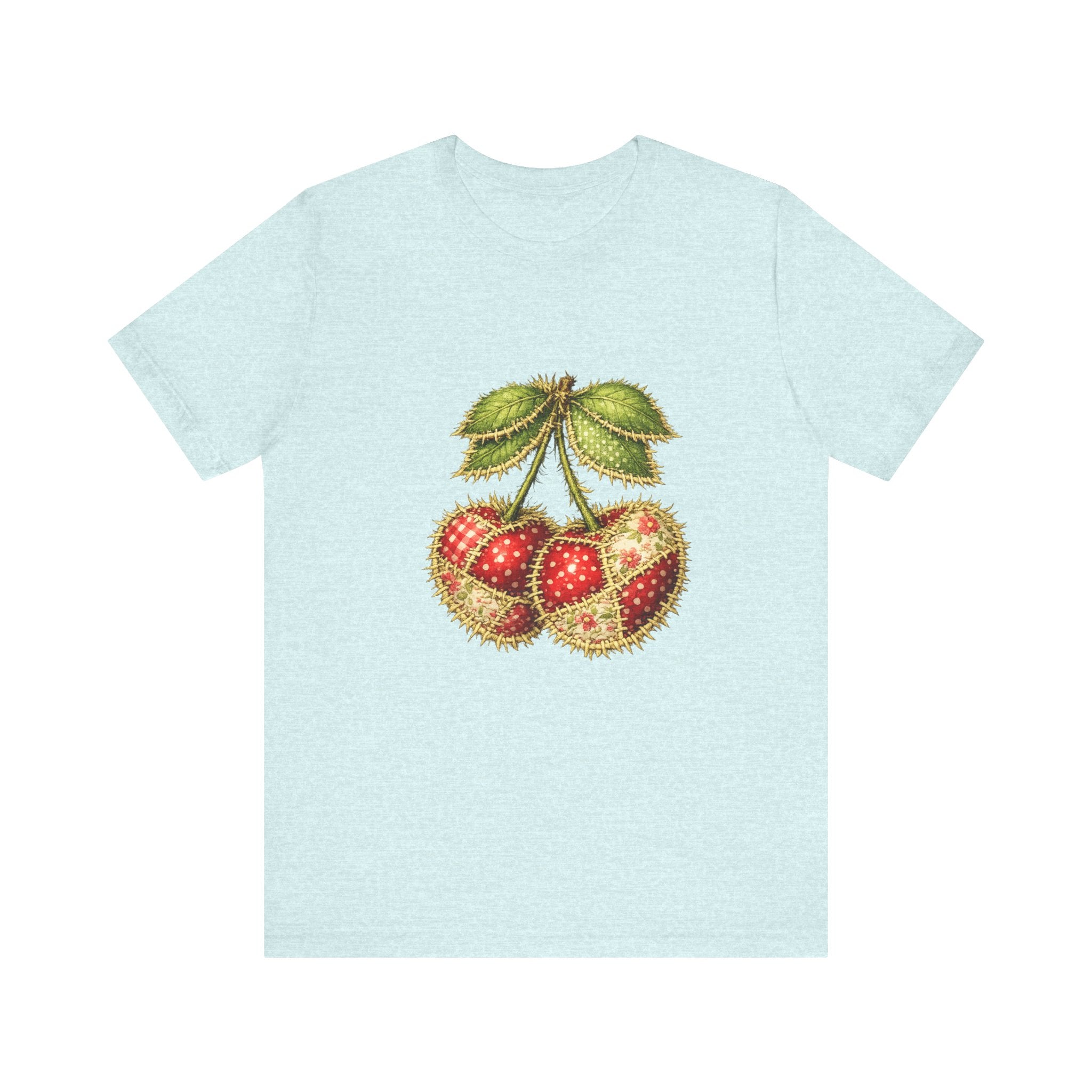 Vintage Botanical Strawberry Illustration Tee | Fruit Cherry Cluster