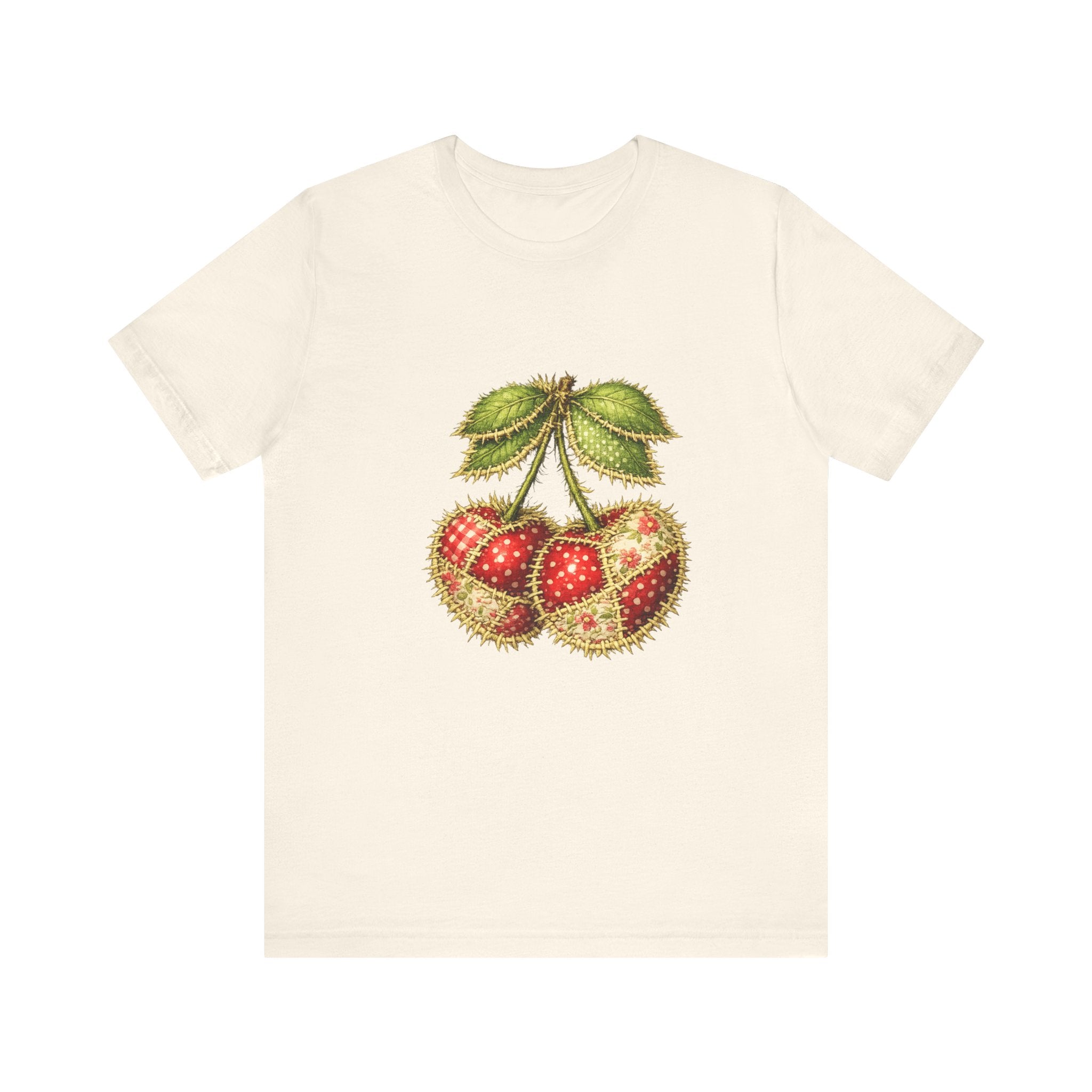 Vintage Botanical Strawberry Illustration Tee | Fruit Cherry Cluster