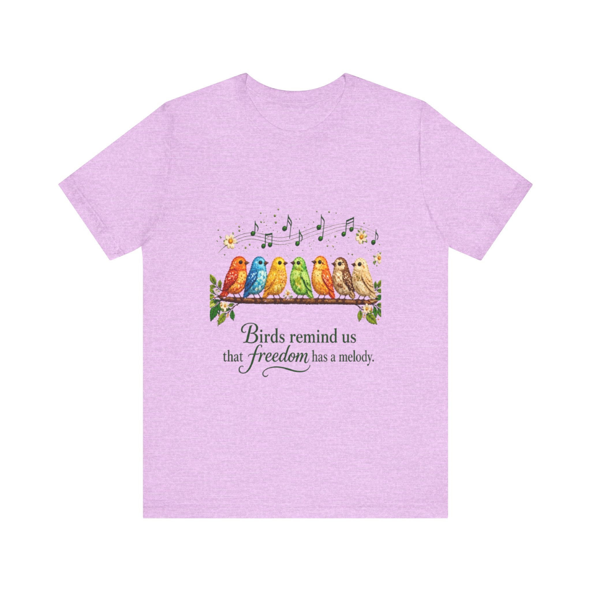 Colorful Songbirds on Branch T-Shirt | Birds Remind Us That Freedom Has a Melody