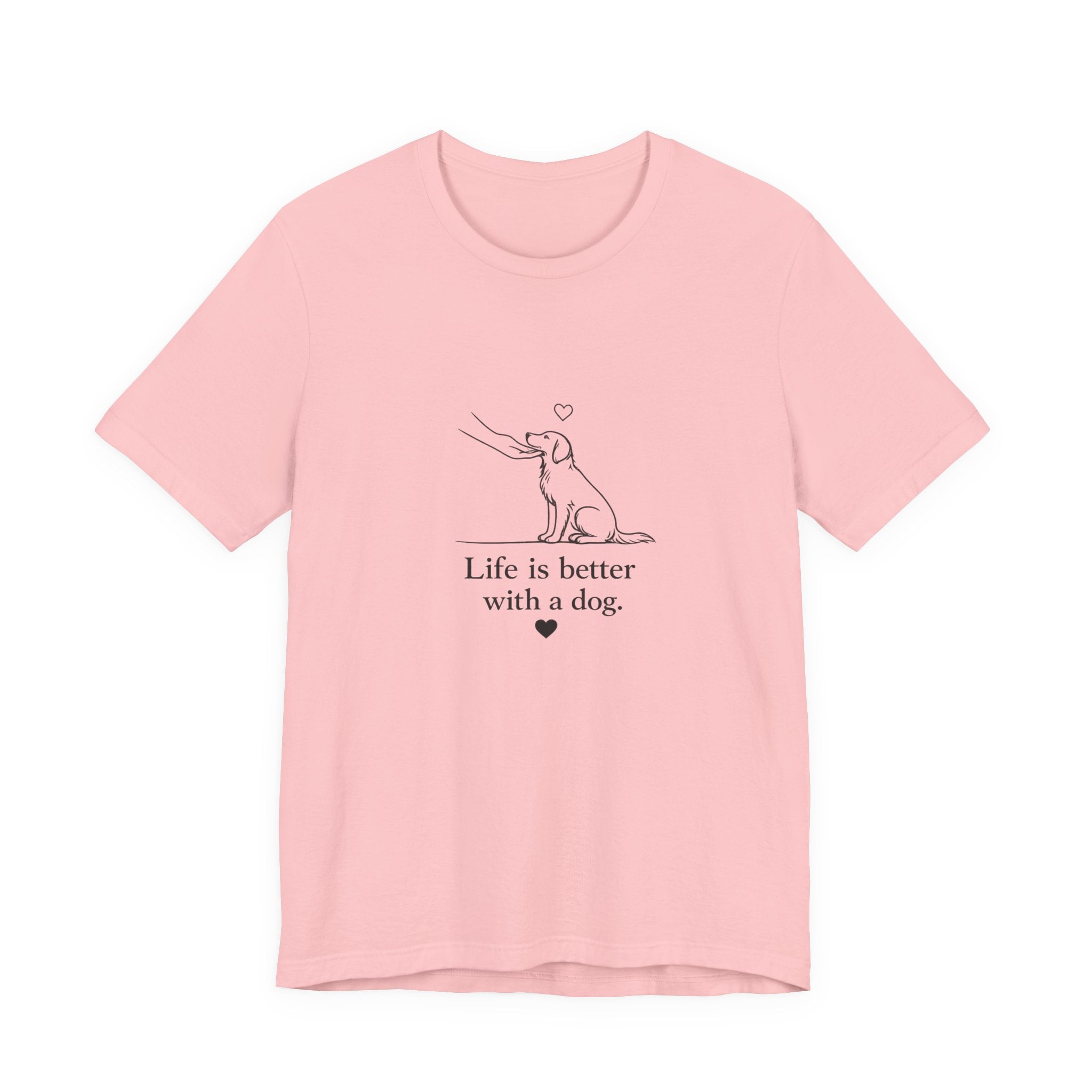 Life Is Better With a Dog tee | Dog Outline Illustration T-Shirt| Dog lover T-Shirt| Pet lover T-Shirt