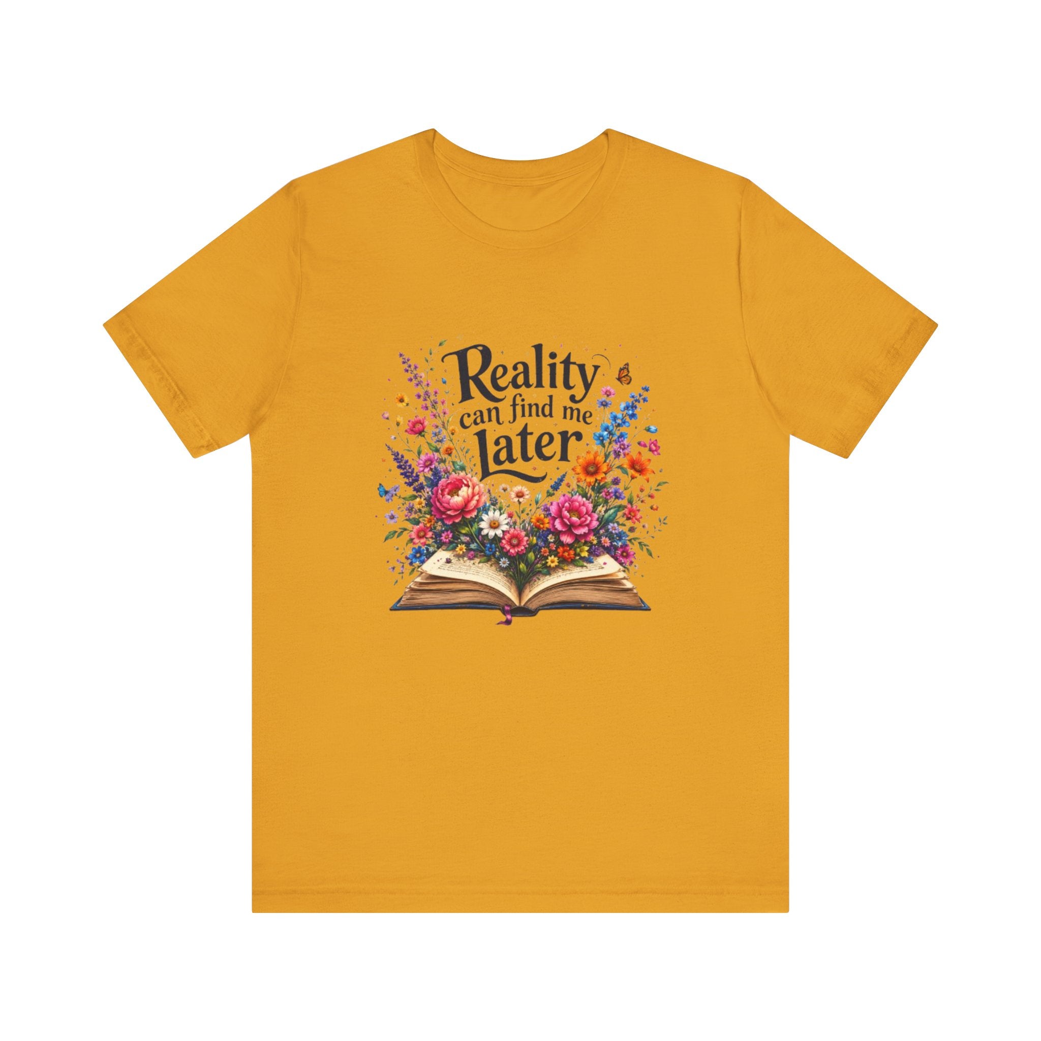 Reality Can Find Me Later tee | Open Book Floral Design