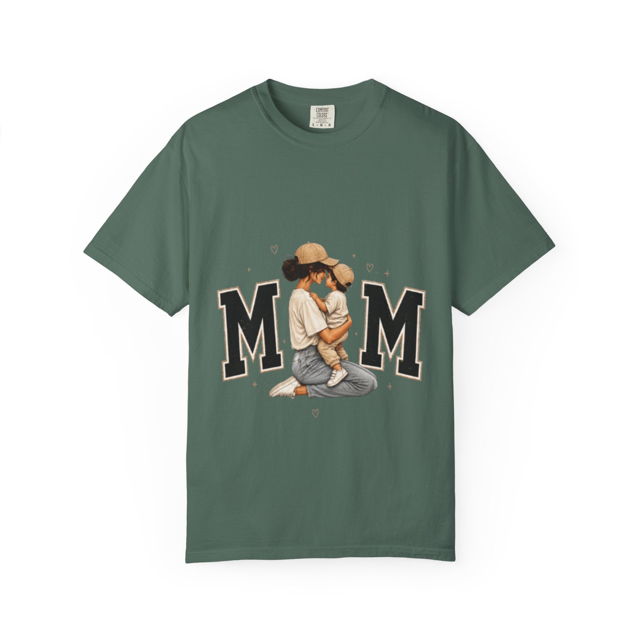 Mama and Child Illustration Mom T-Shirt | Mom Lettering Tee | Mom Gift Tee