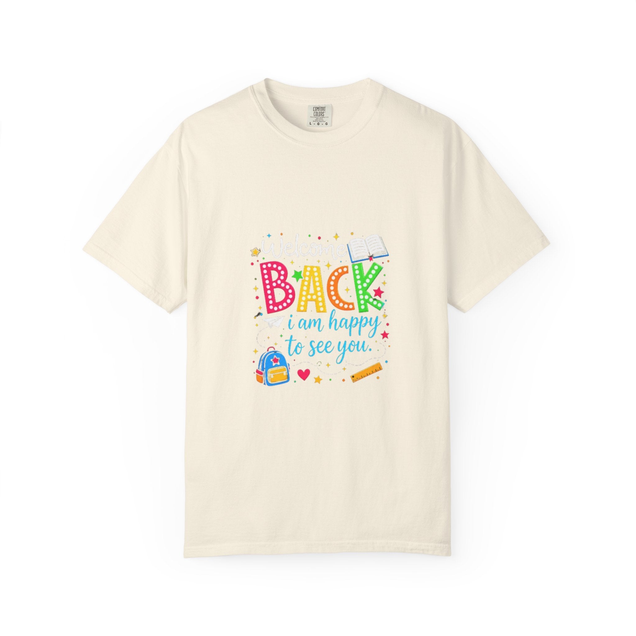 Back I am happy to see you T-shirt | School Backpack Pencil Kids Tee |Teacher Gift Tee