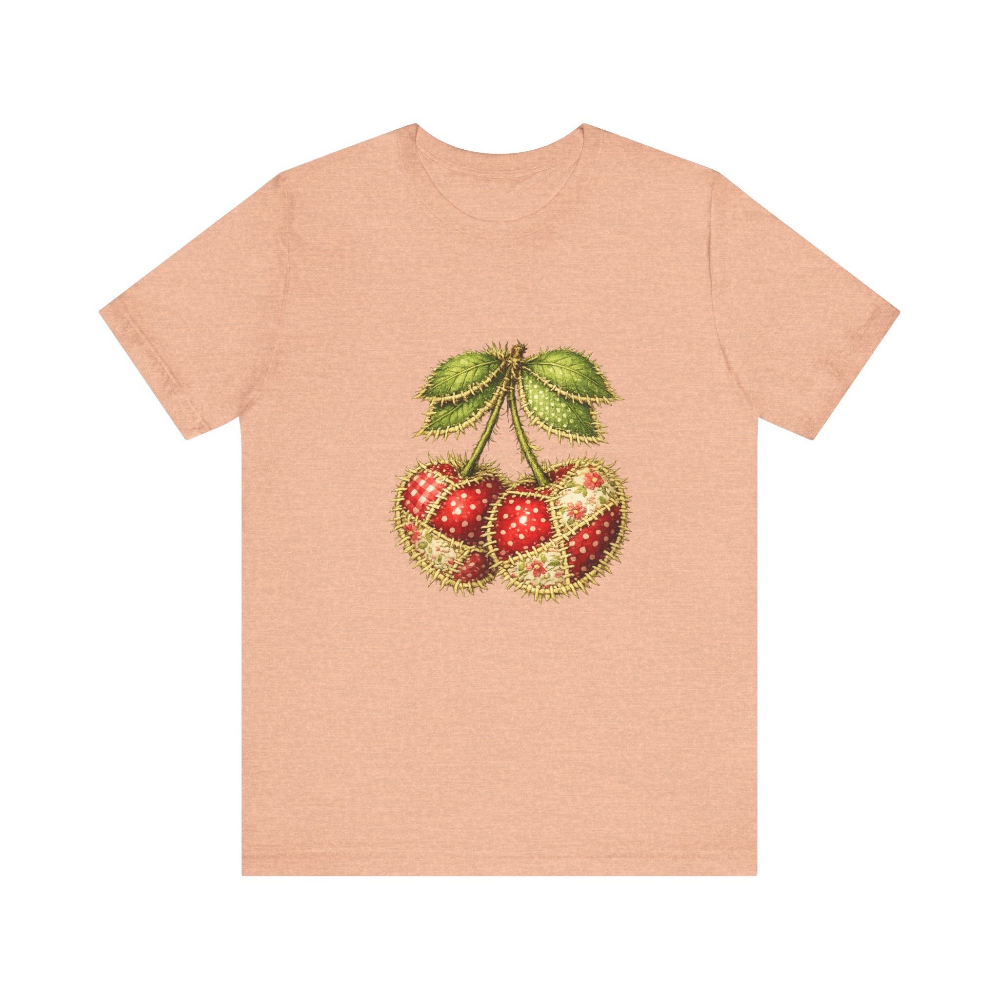 Vintage Botanical Strawberry Illustration Tee | Fruit Cherry Cluster