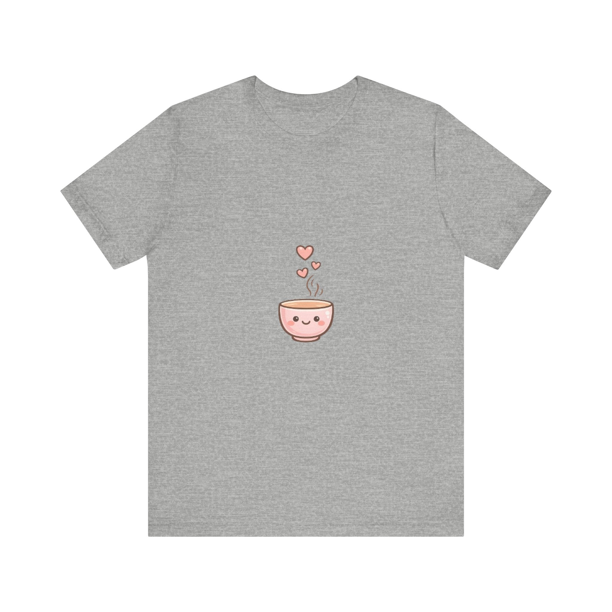 Cute Kawaii Coffee Cup T-Shirt | Smiling Mug with Hearts