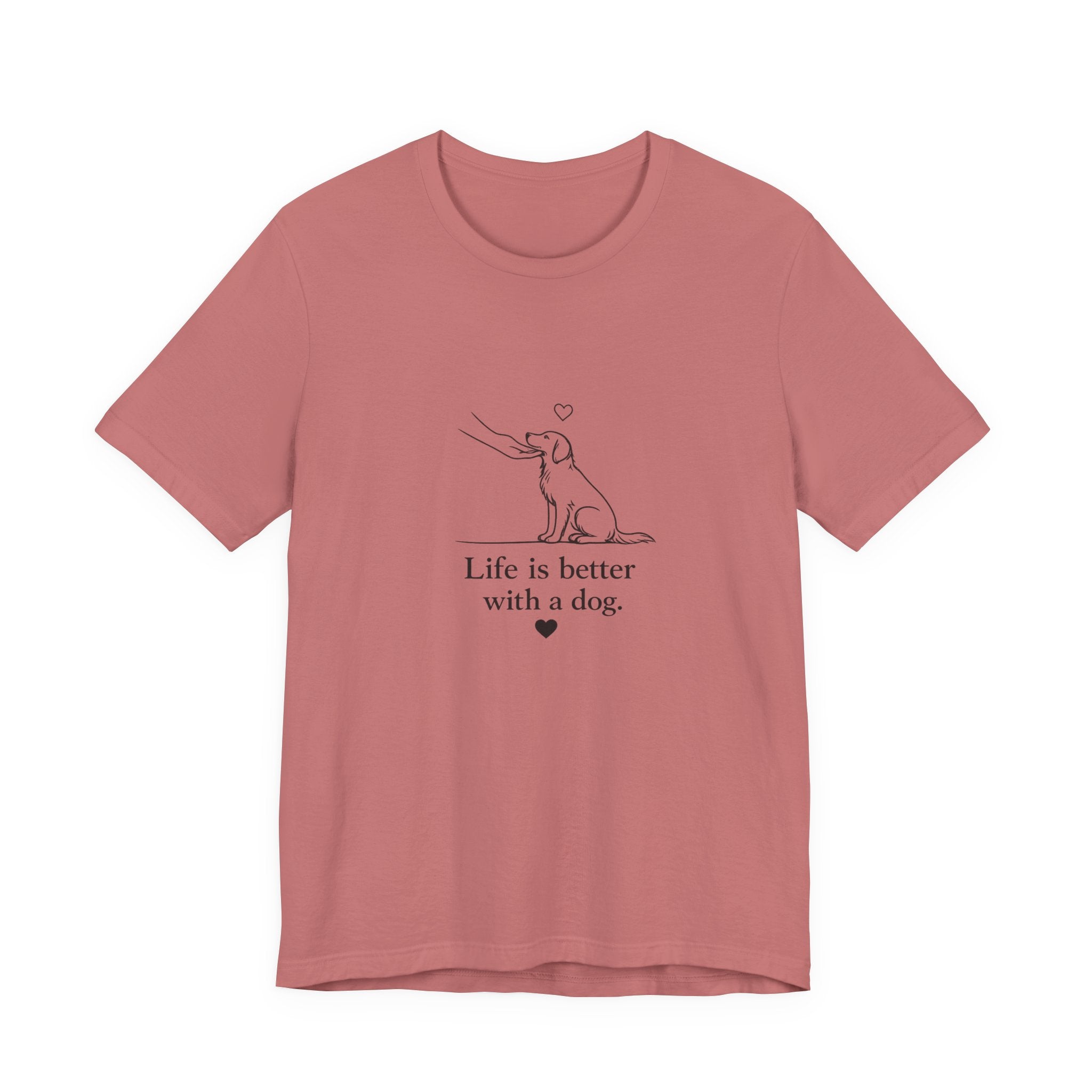 Life Is Better With a Dog tee | Dog Outline Illustration T-Shirt| Dog lover T-Shirt| Pet lover T-Shirt