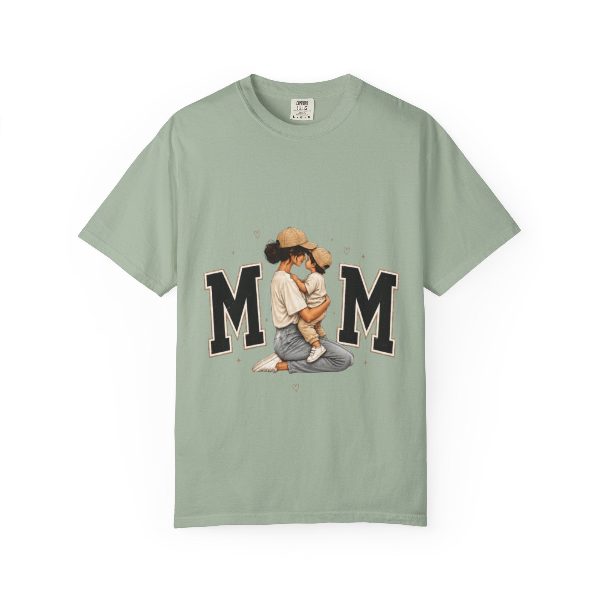Mama and Child Illustration Mom T-Shirt | Mom Lettering Tee | Mom Gift Tee