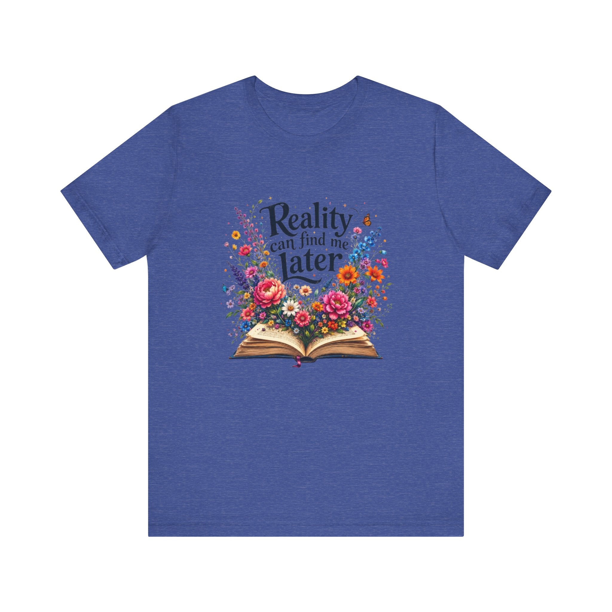 Reality Can Find Me Later tee | Open Book Floral Design
