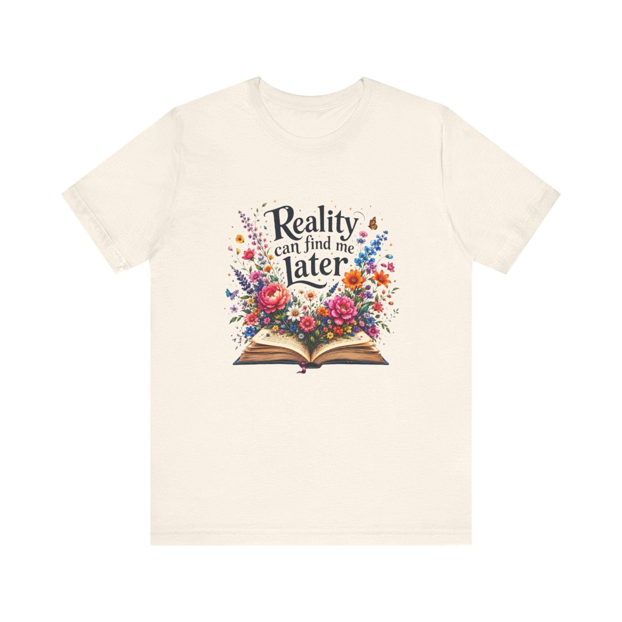 Reality Can Find Me Later tee | Open Book Floral Design