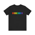 Rainbow Flower Row Tee | Pride Floral Graphic T-Shirt