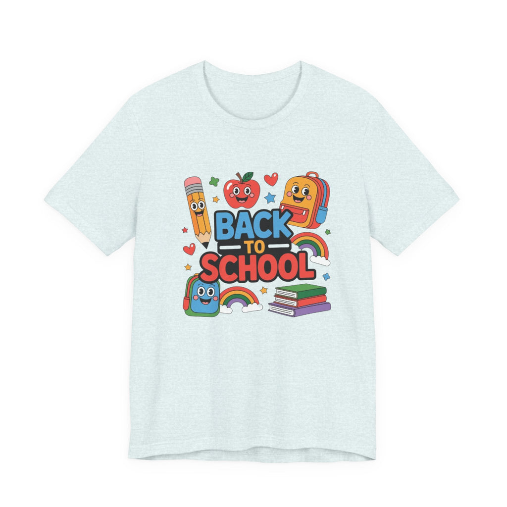 Back to School Cute Cartoon Characters T-Shirt | Pencil Apple Backpack Books|Gift Teacher shirt| School shirt|Teacher shirt