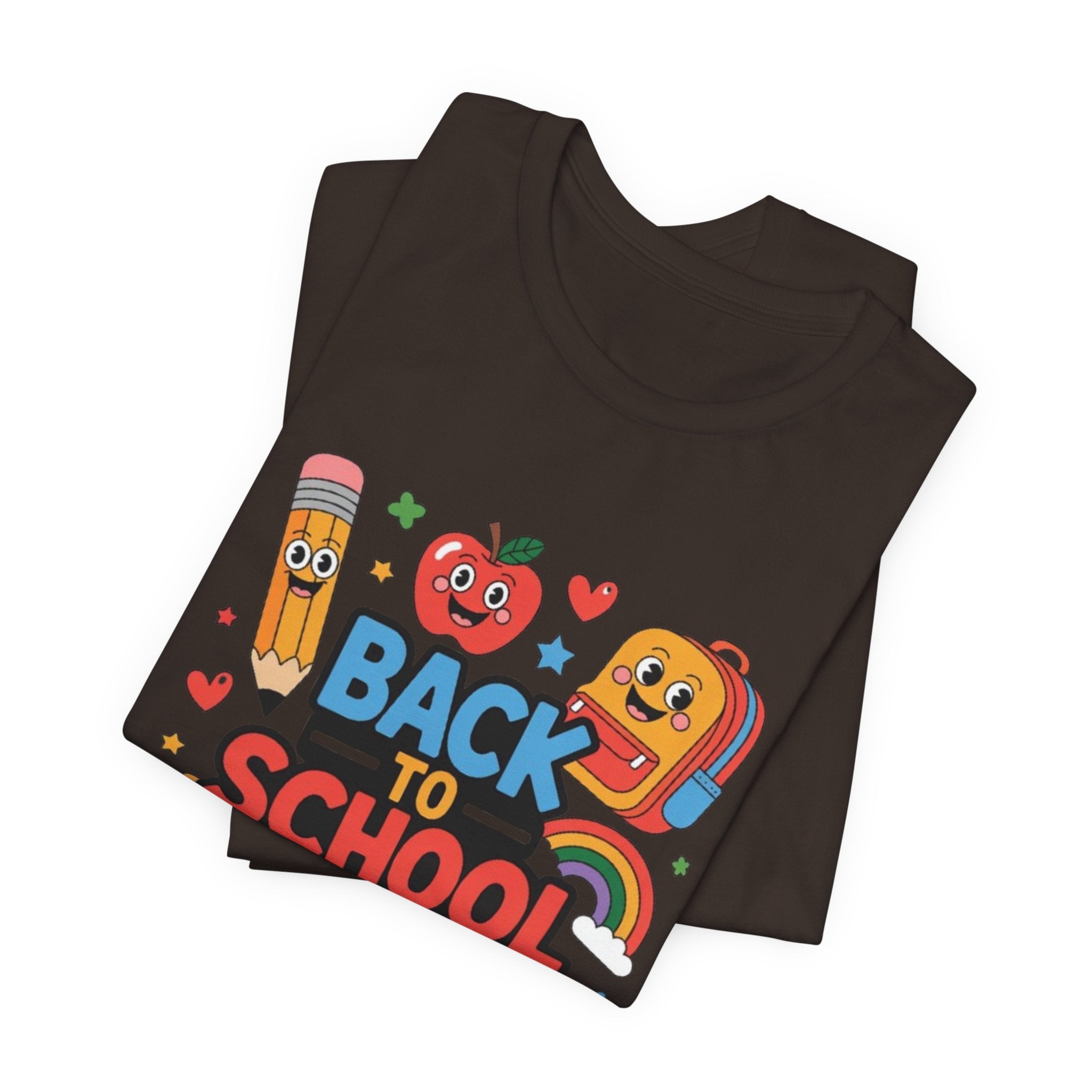 Back to School Cute Cartoon Characters T-Shirt | Pencil Apple Backpack Books|Gift Teacher shirt| School shirt|Teacher shirt